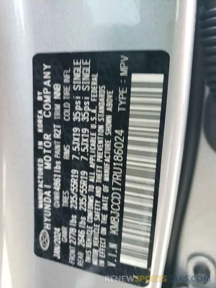 13 Photograph of a damaged car KM8JCCD17RU186024 HYUNDAI TUCSON 2024