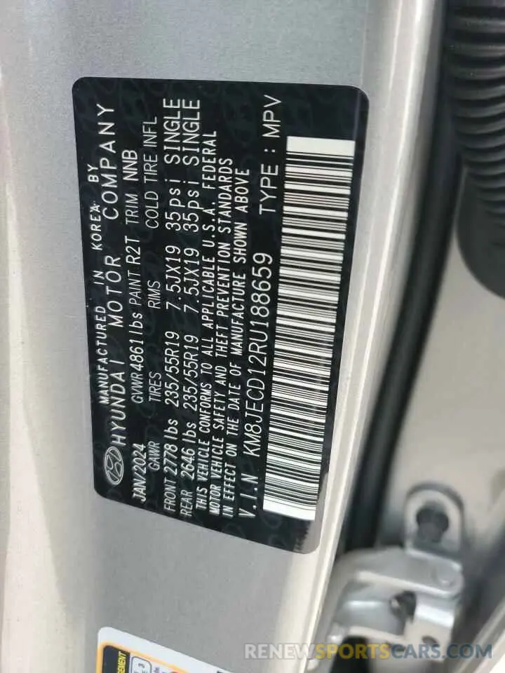 13 Photograph of a damaged car KM8JECD12RU188659 HYUNDAI TUCSON 2024
