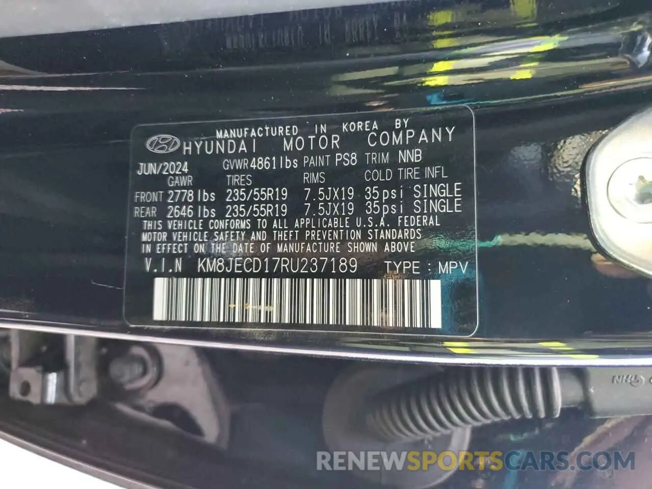 13 Photograph of a damaged car KM8JECD17RU237189 HYUNDAI TUCSON 2024
