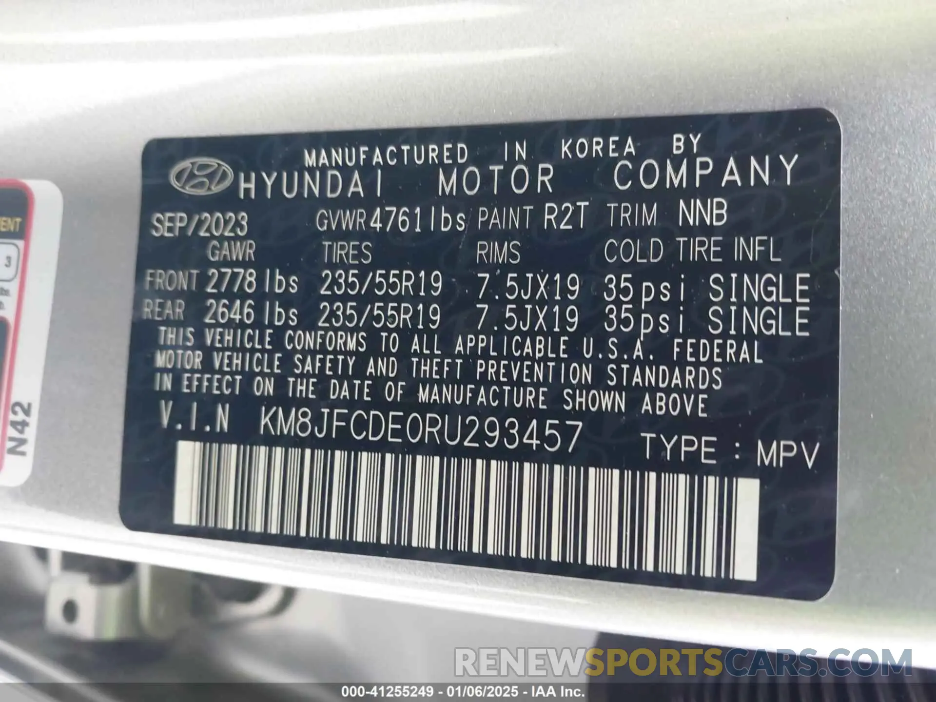 9 Photograph of a damaged car KM8JFCDE0RU293457 HYUNDAI TUCSON 2024