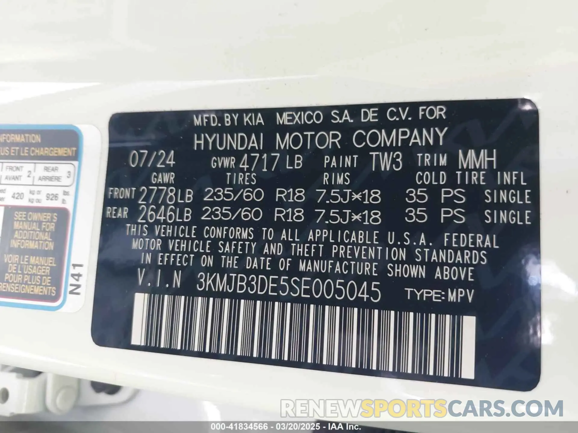 9 Photograph of a damaged car 3KMJB3DE5SE005045 HYUNDAI TUCSON 2025