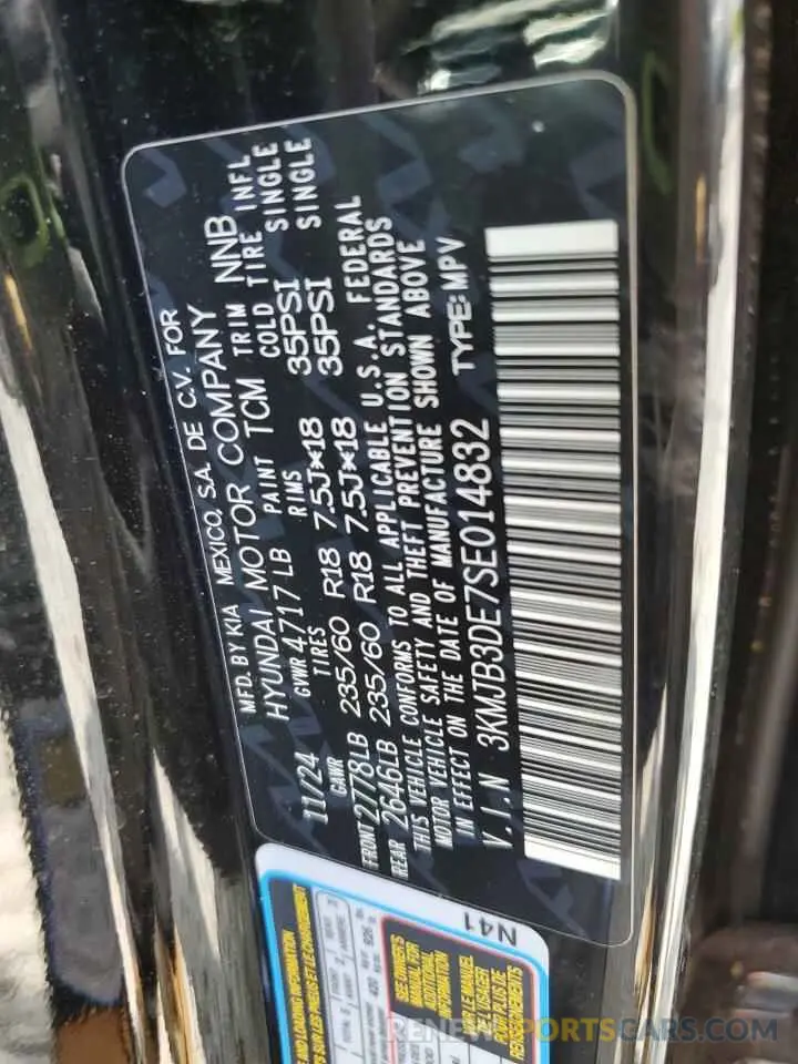13 Photograph of a damaged car 3KMJB3DE7SE014832 HYUNDAI TUCSON 2025