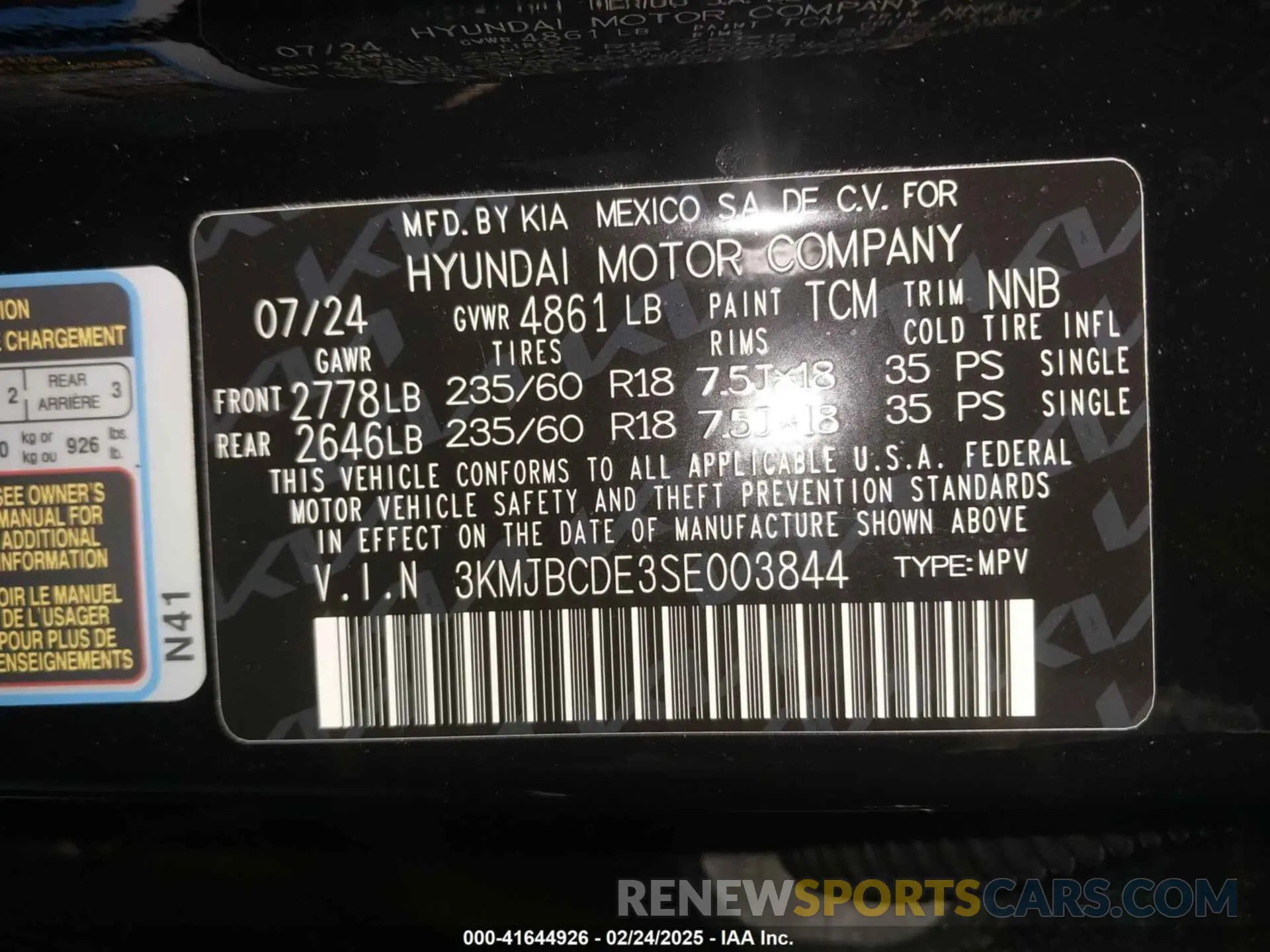 9 Photograph of a damaged car 3KMJBCDE3SE003844 HYUNDAI TUCSON 2025