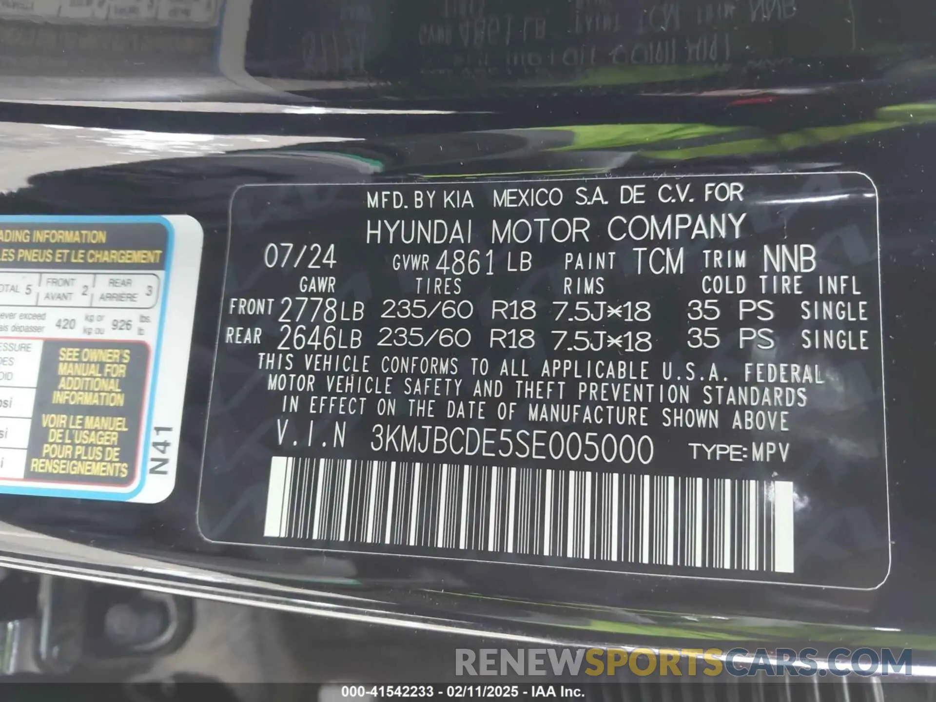 9 Photograph of a damaged car 3KMJBCDE5SE005000 HYUNDAI TUCSON 2025