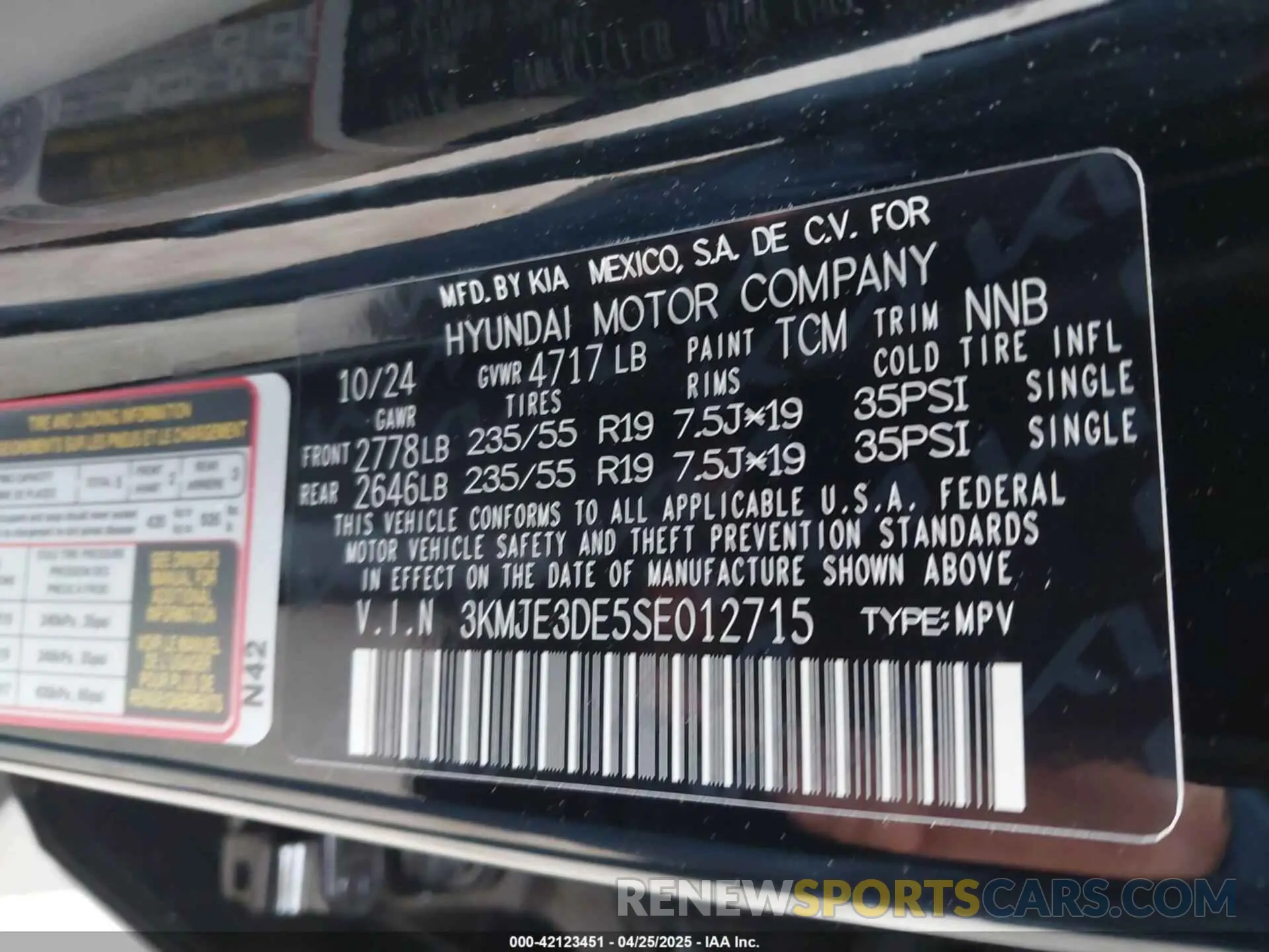 9 Photograph of a damaged car 3KMJE3DE5SE012715 HYUNDAI TUCSON 2025