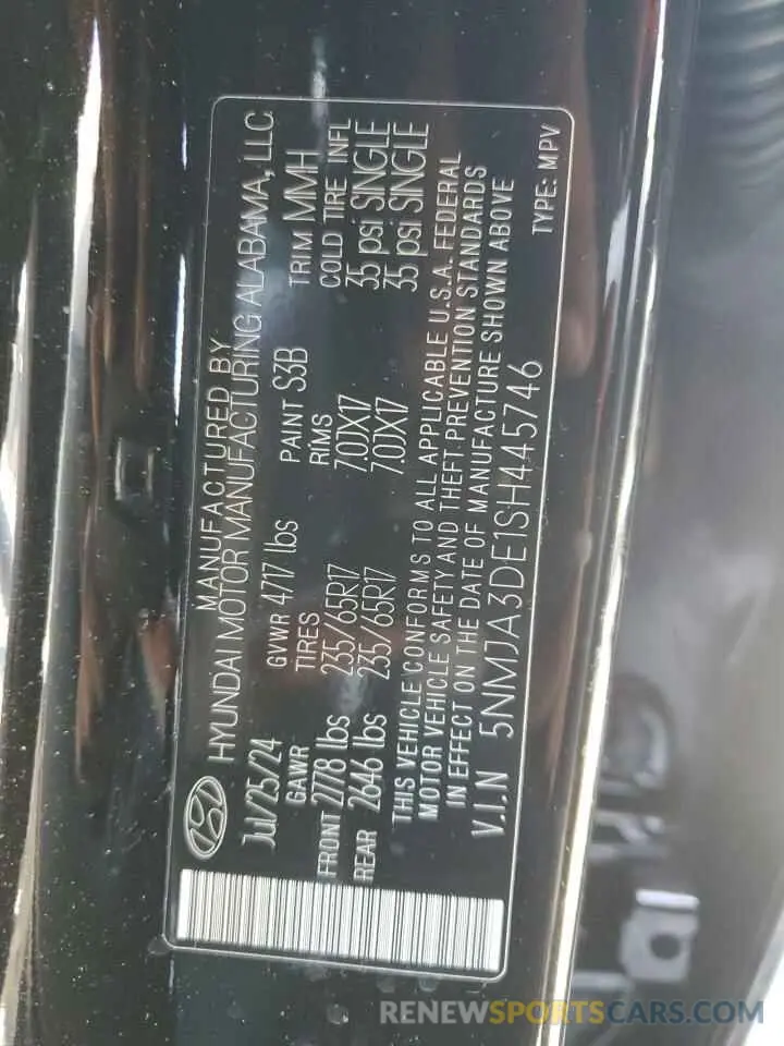 16 Photograph of a damaged car 5NMJA3DE1SH445746 HYUNDAI TUCSON 2025
