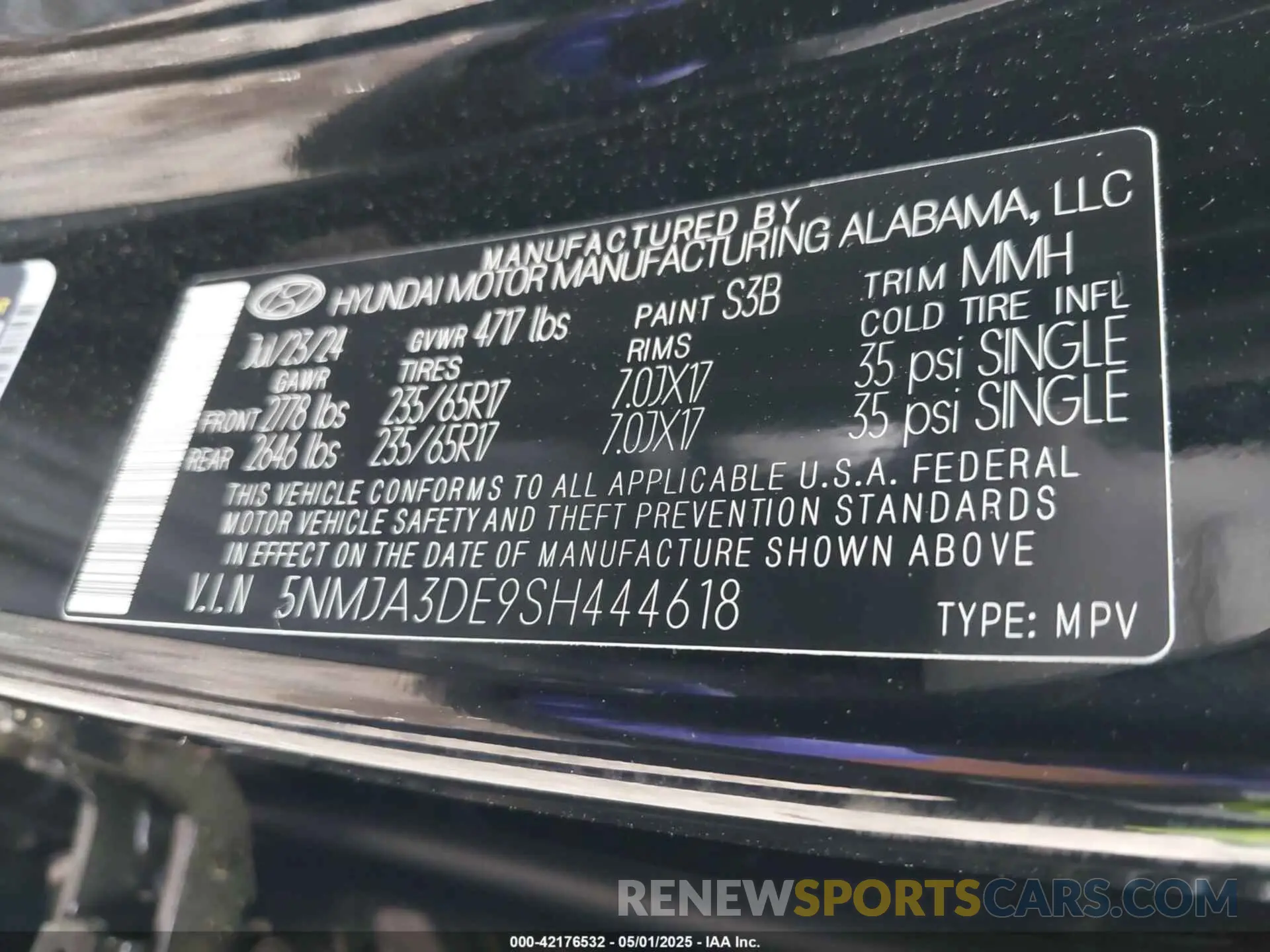 9 Photograph of a damaged car 5NMJA3DE9SH444618 HYUNDAI TUCSON 2025