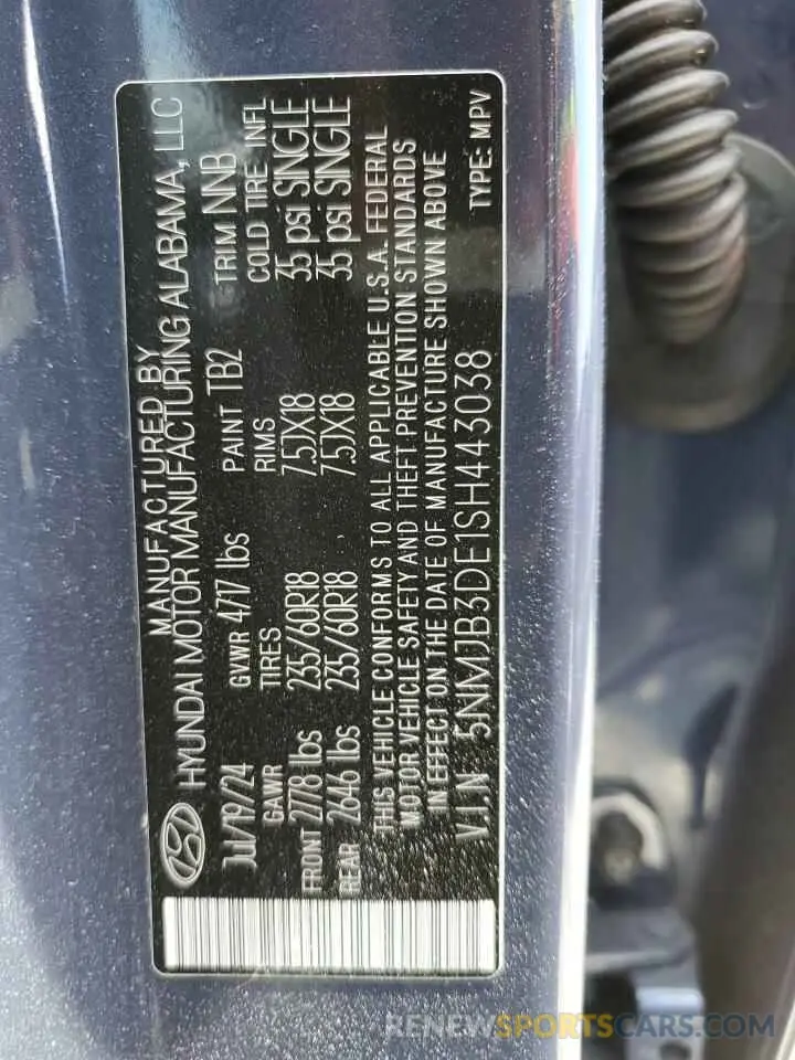 13 Photograph of a damaged car 5NMJB3DE1SH443038 HYUNDAI TUCSON 2025