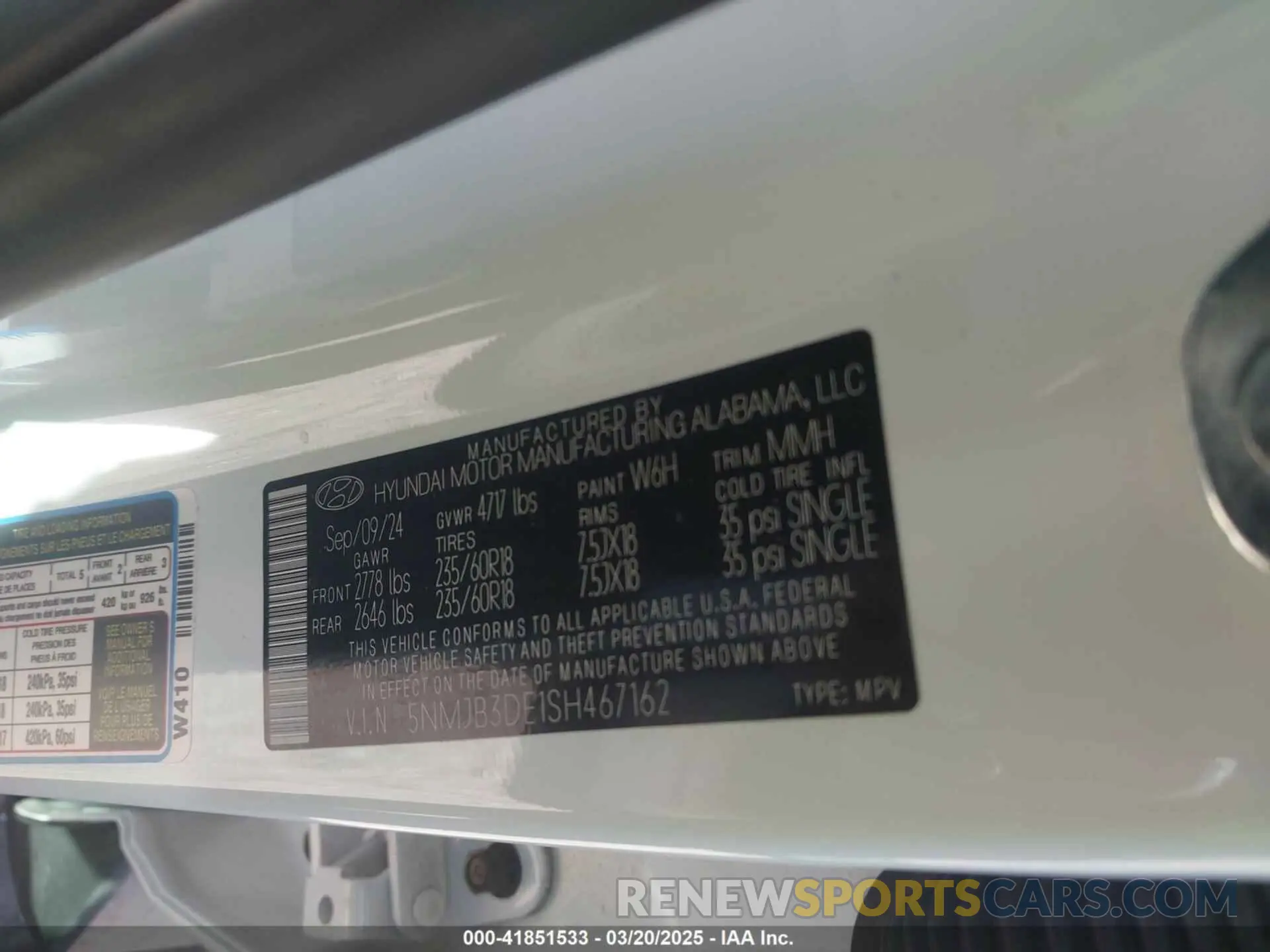 9 Photograph of a damaged car 5NMJB3DE1SH467162 HYUNDAI TUCSON 2025
