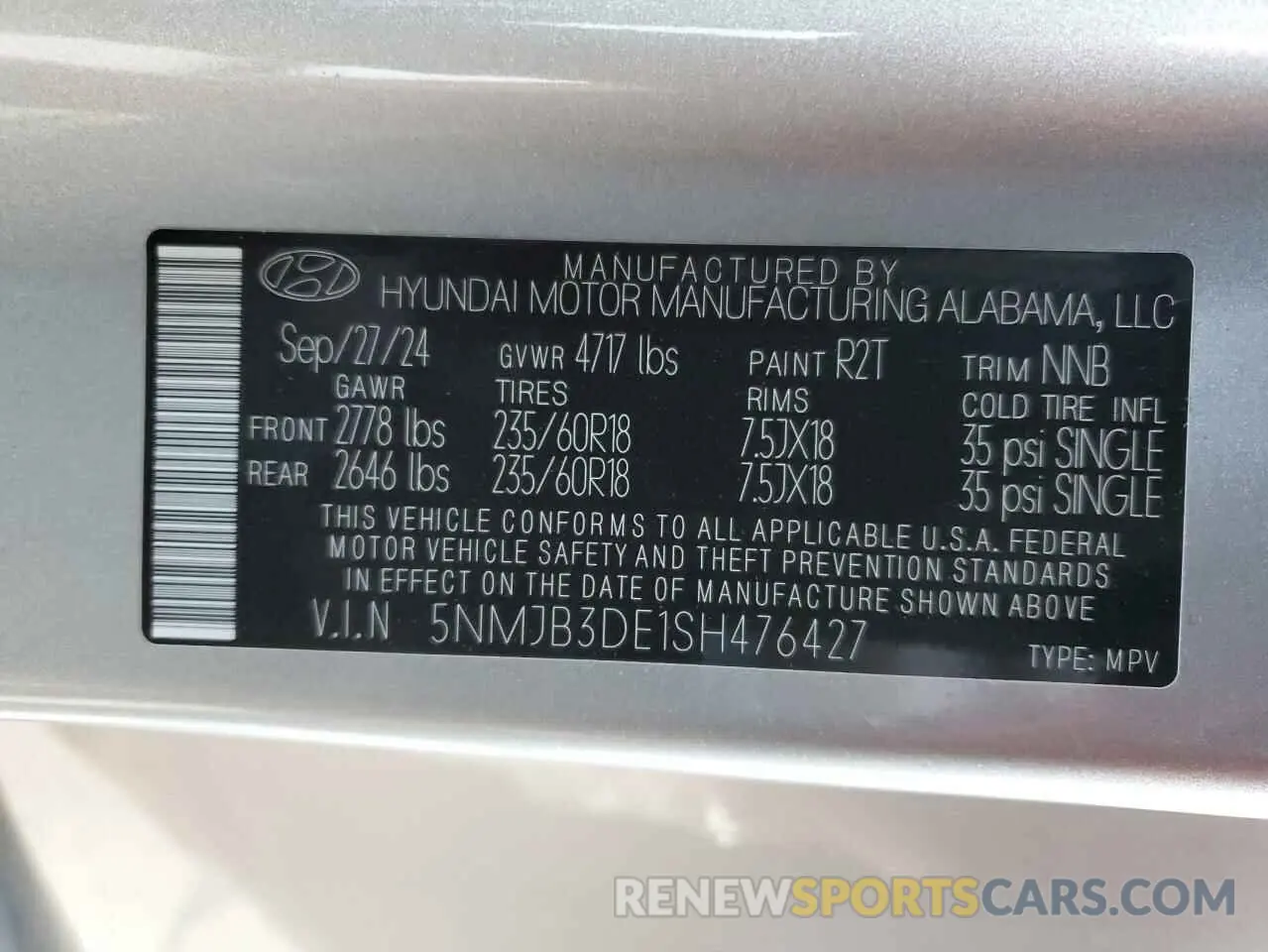 13 Photograph of a damaged car 5NMJB3DE1SH476427 HYUNDAI TUCSON 2025