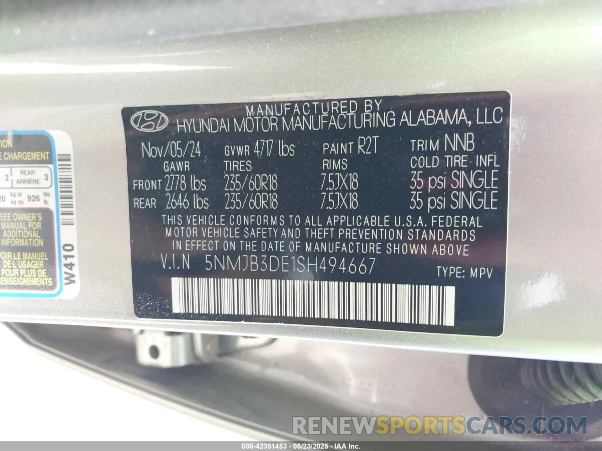 9 Photograph of a damaged car 5NMJB3DE1SH494667 HYUNDAI TUCSON 2025