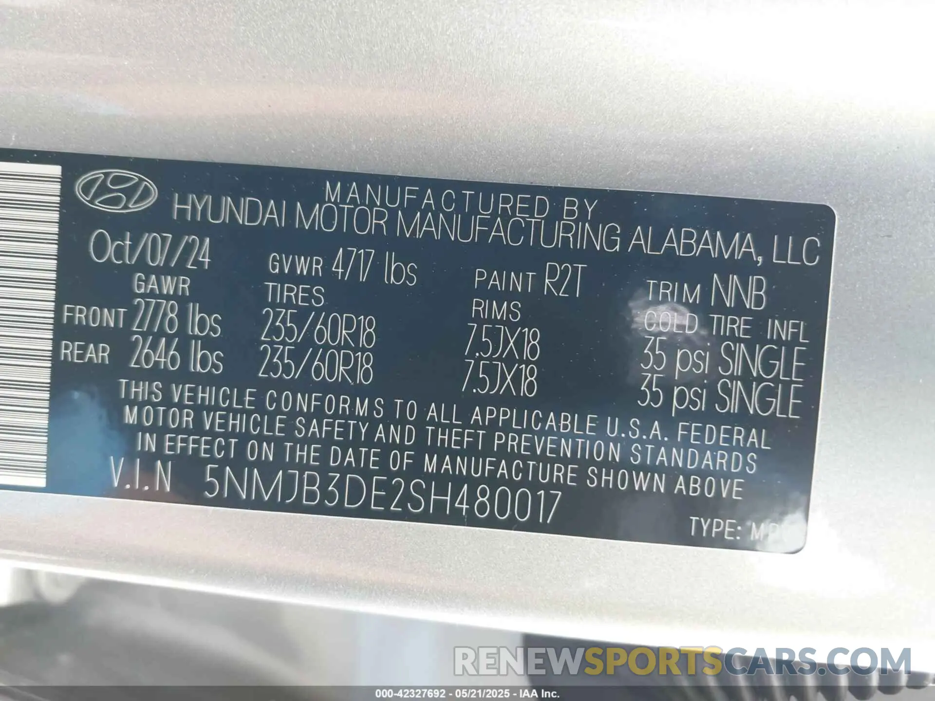 9 Photograph of a damaged car 5NMJB3DE2SH480017 HYUNDAI TUCSON 2025