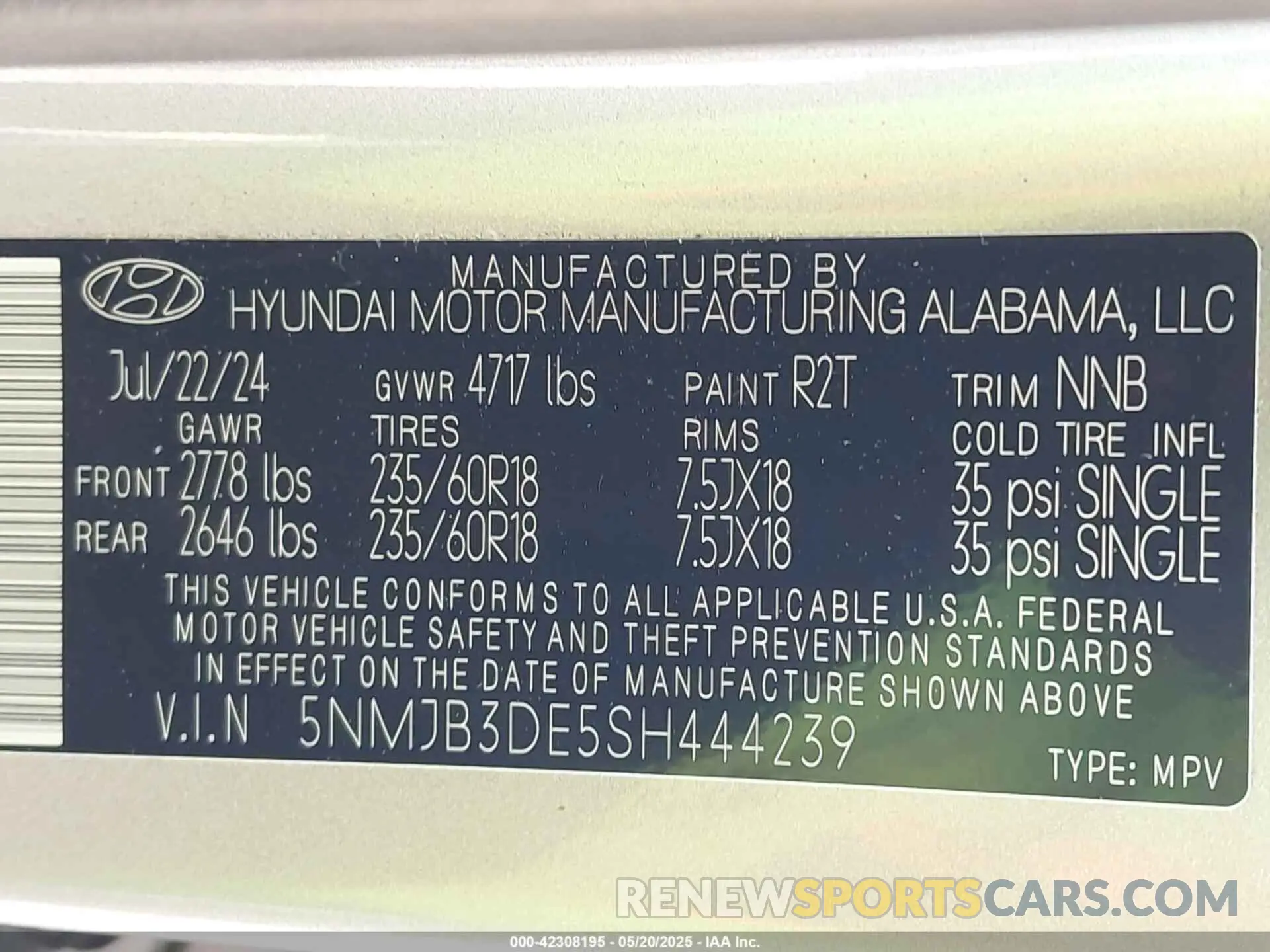 9 Photograph of a damaged car 5NMJB3DE5SH444239 HYUNDAI TUCSON 2025