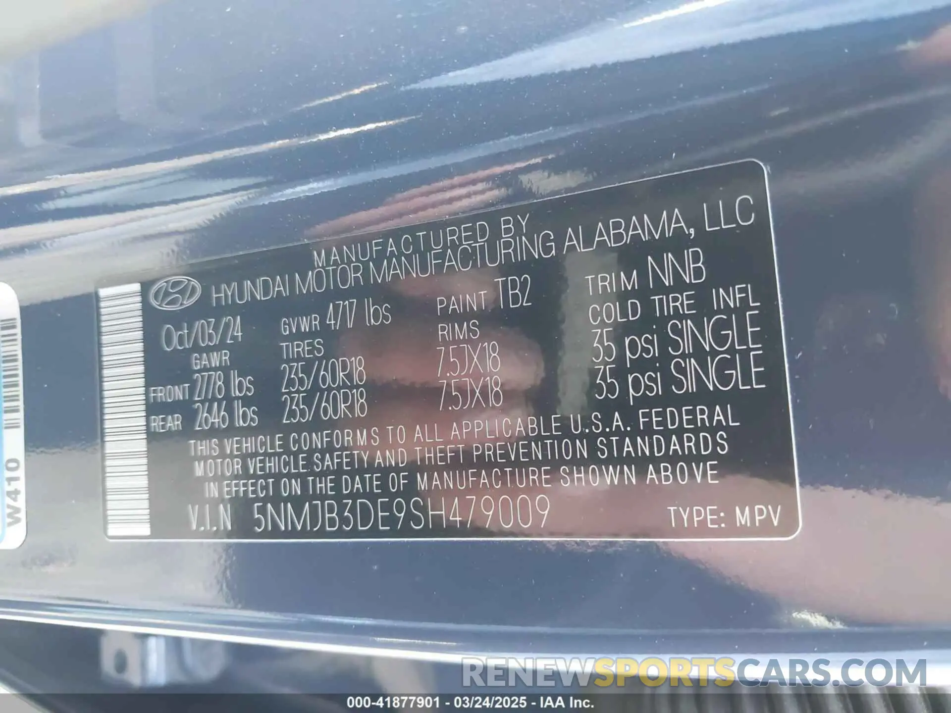 9 Photograph of a damaged car 5NMJB3DE9SH479009 HYUNDAI TUCSON 2025