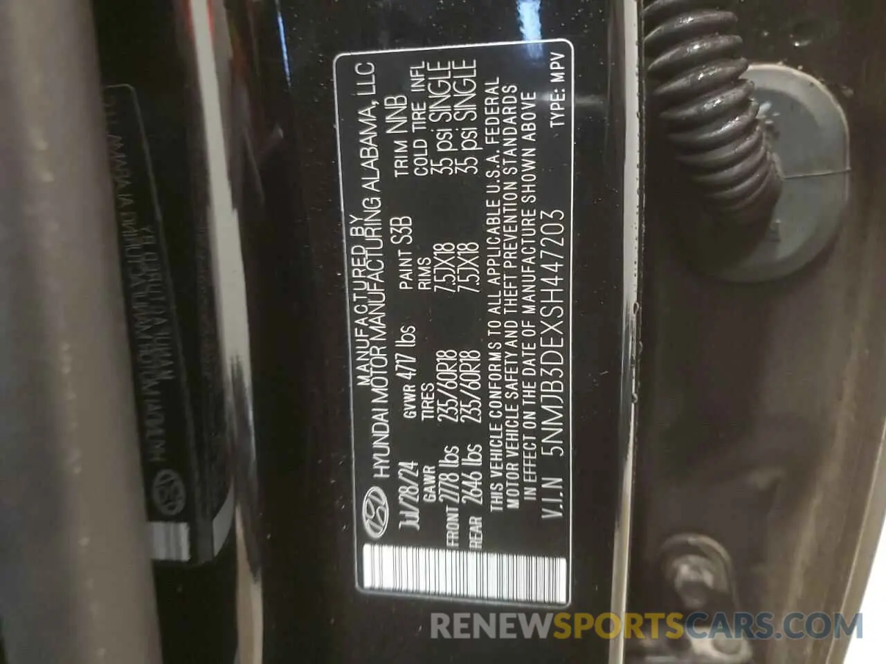 14 Photograph of a damaged car 5NMJB3DEXSH447203 HYUNDAI TUCSON 2025