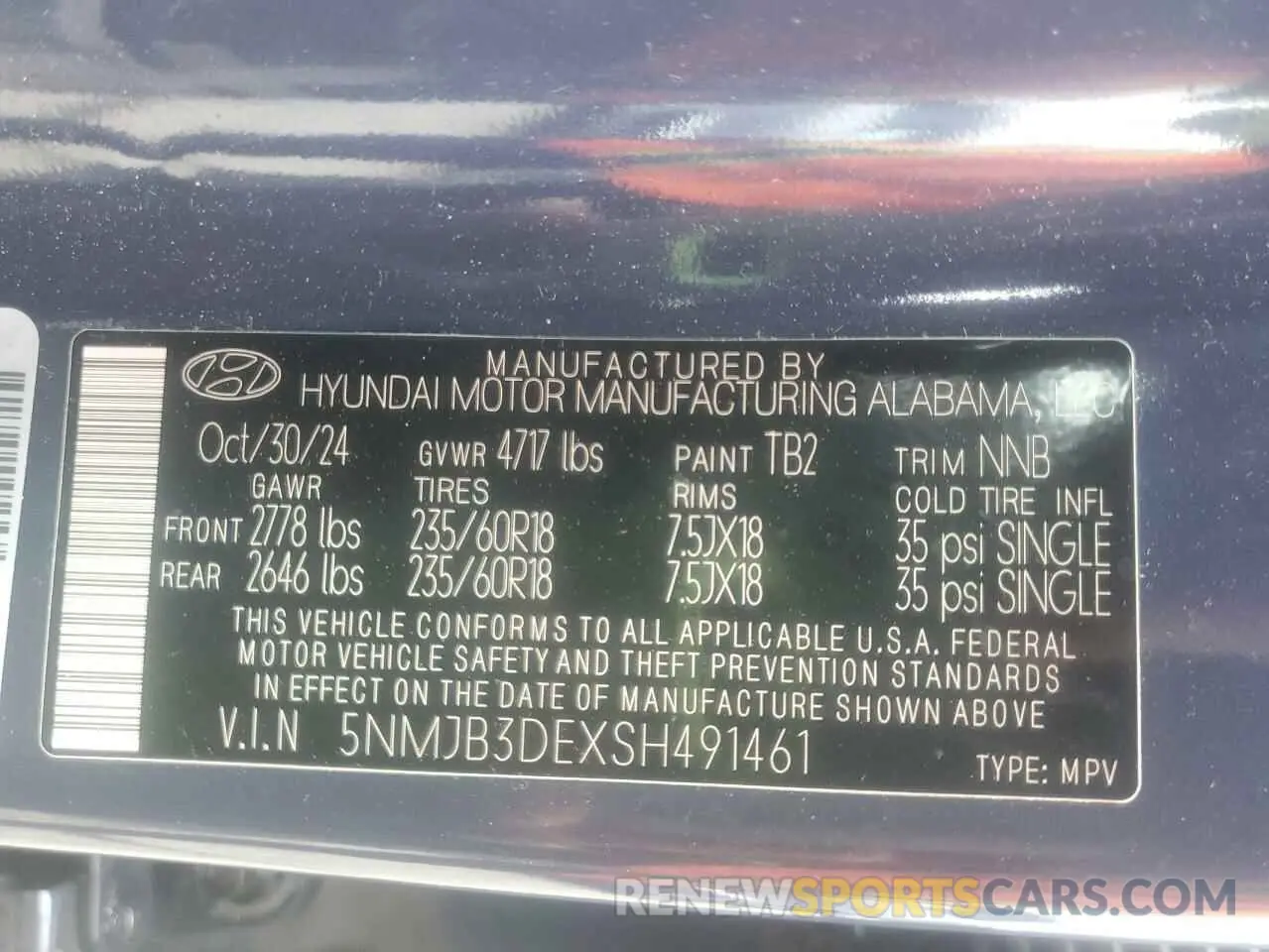 13 Photograph of a damaged car 5NMJB3DEXSH491461 HYUNDAI TUCSON 2025