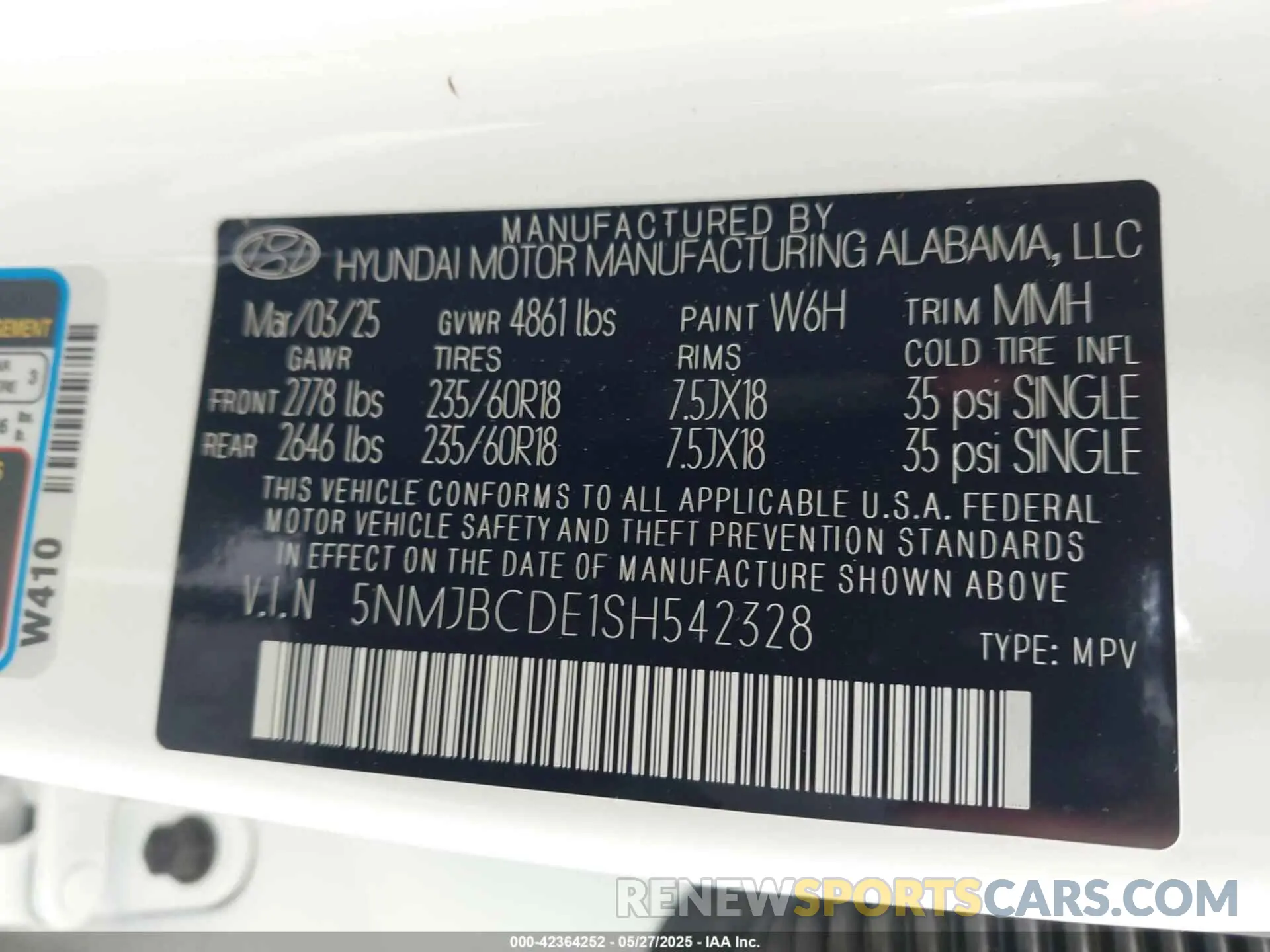 9 Photograph of a damaged car 5NMJBCDE1SH542328 HYUNDAI TUCSON 2025