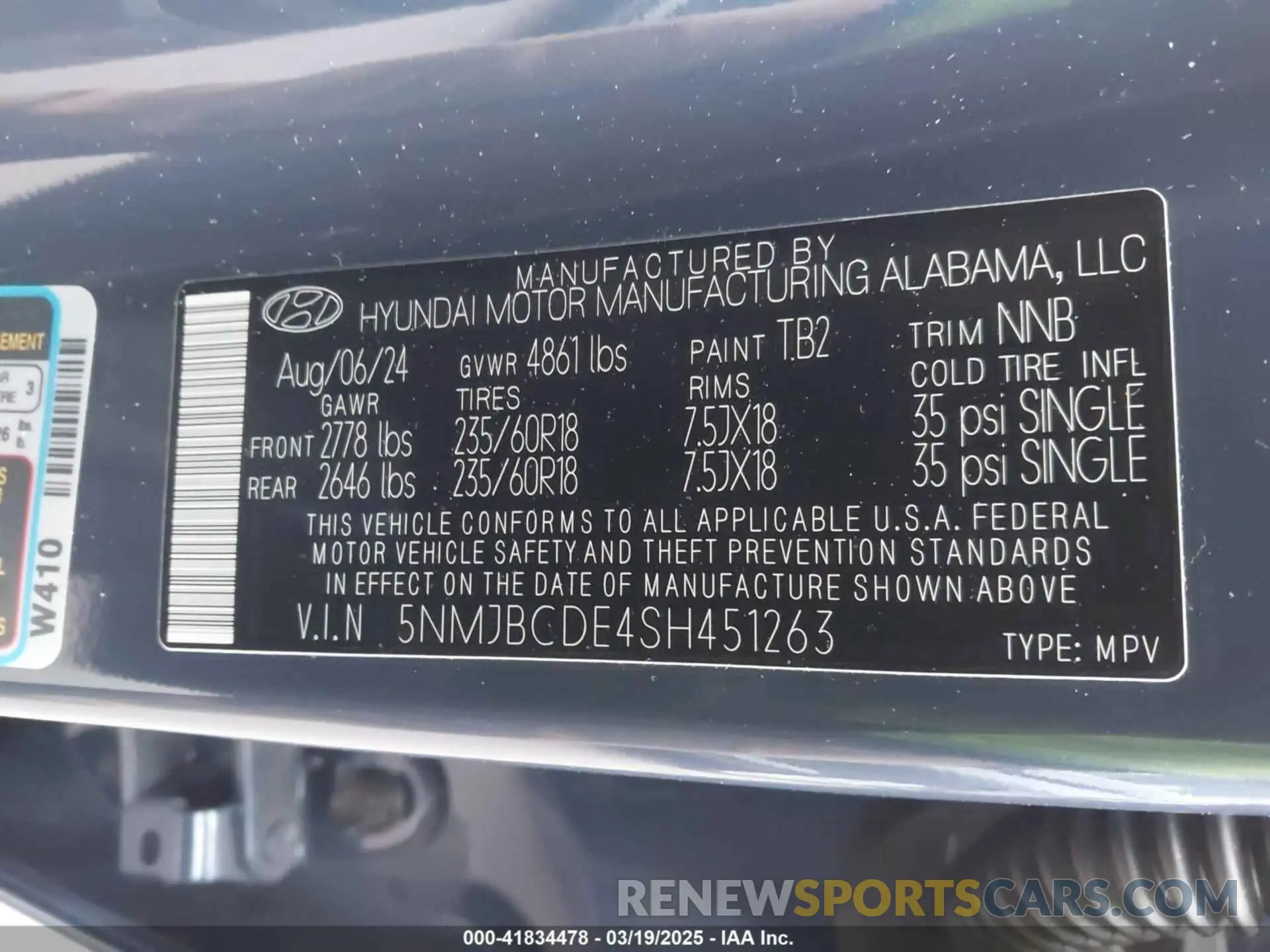 9 Photograph of a damaged car 5NMJBCDE4SH451263 HYUNDAI TUCSON 2025