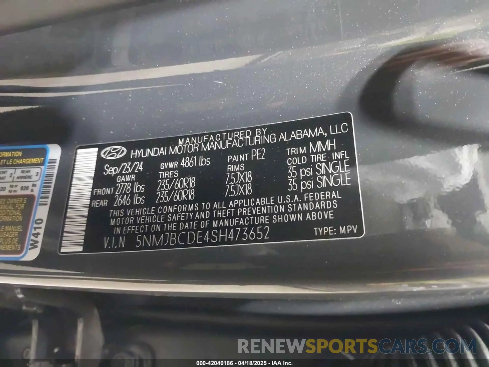 9 Photograph of a damaged car 5NMJBCDE4SH473652 HYUNDAI TUCSON 2025