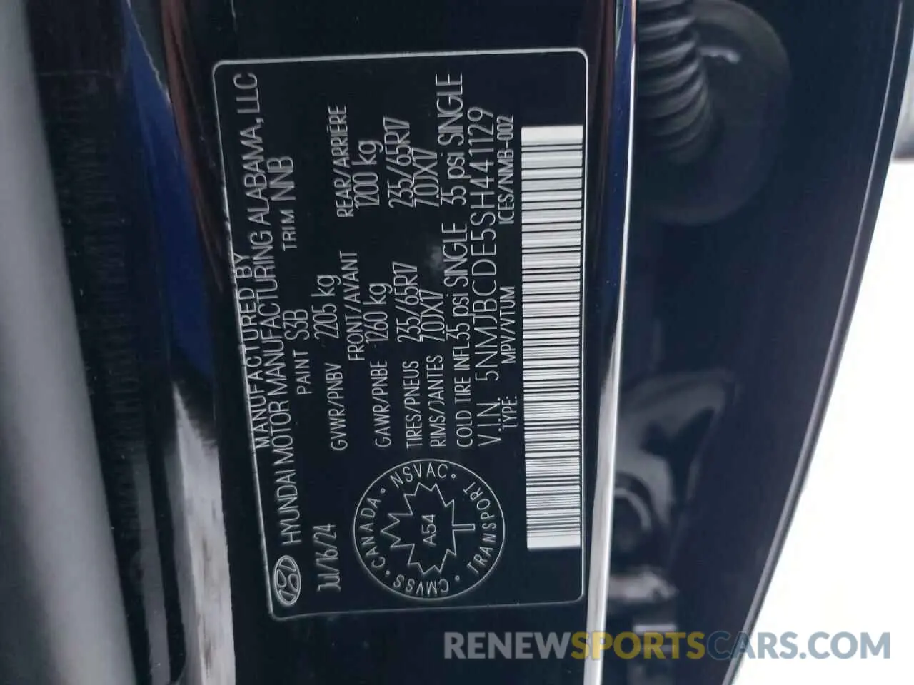 14 Photograph of a damaged car 5NMJBCDE5SH441129 HYUNDAI TUCSON 2025