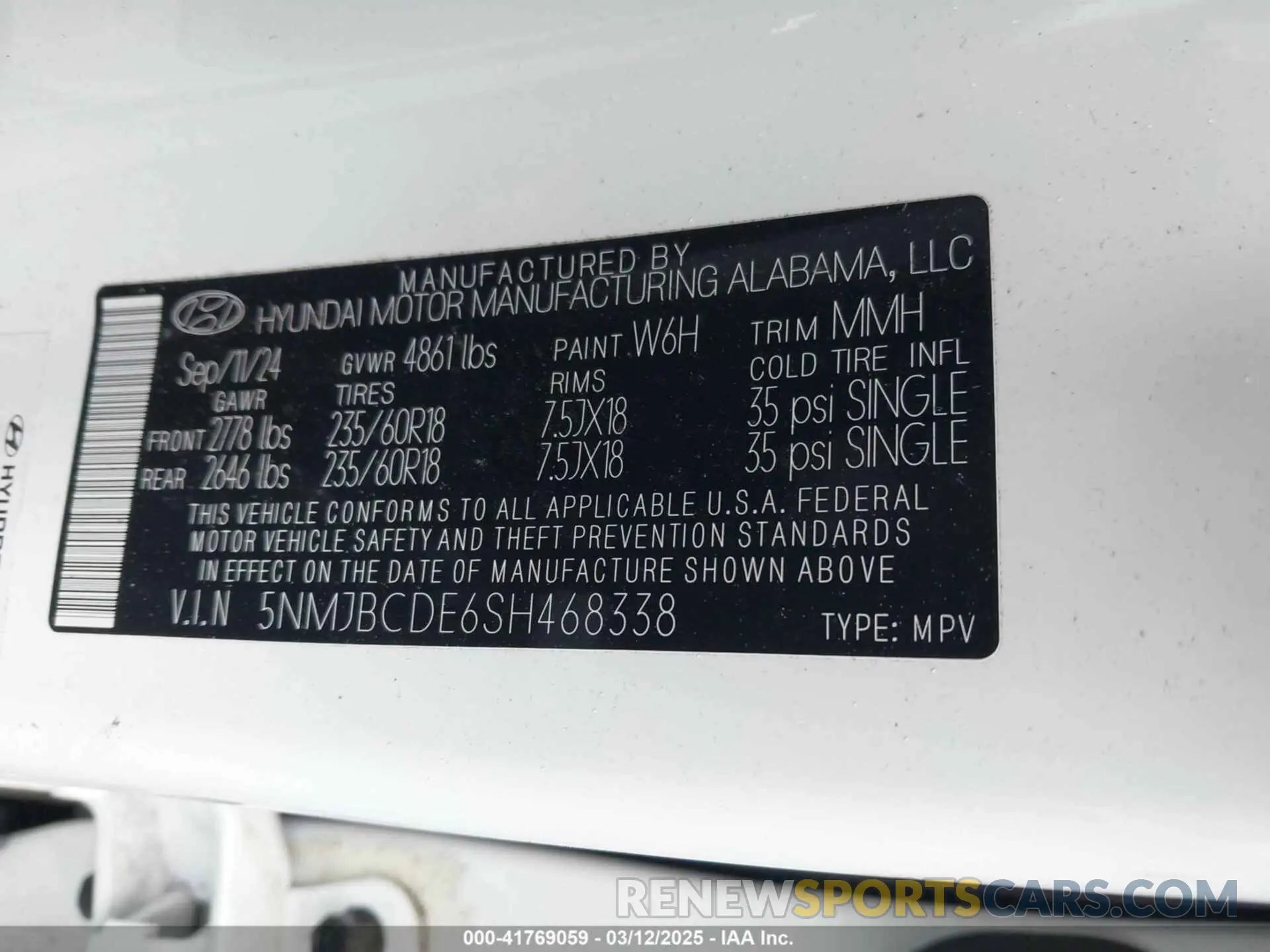 9 Photograph of a damaged car 5NMJBCDE6SH468338 HYUNDAI TUCSON 2025