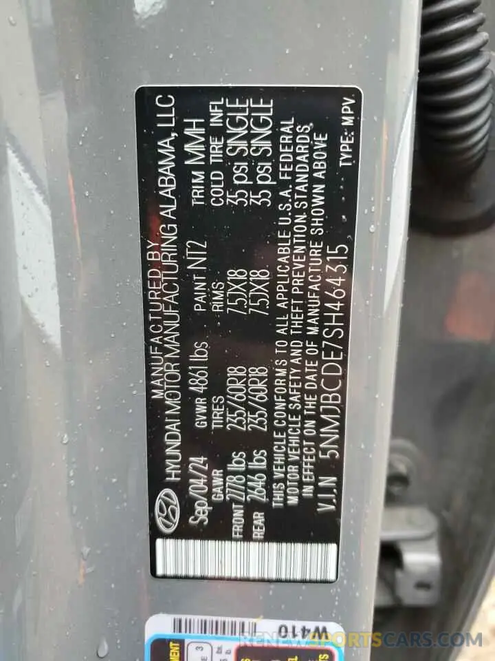 13 Photograph of a damaged car 5NMJBCDE7SH464315 HYUNDAI TUCSON 2025