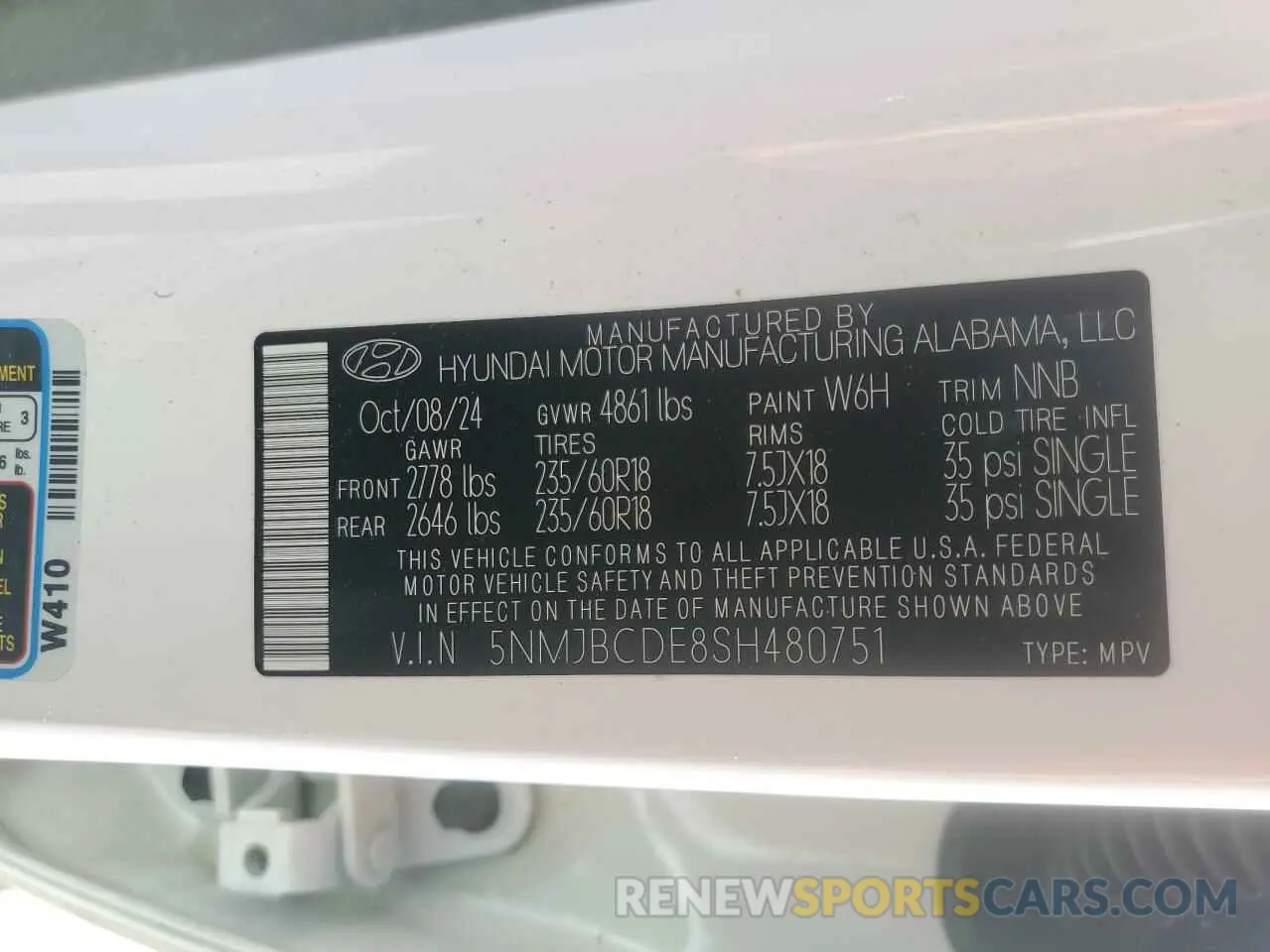13 Photograph of a damaged car 5NMJBCDE8SH480751 HYUNDAI TUCSON 2025