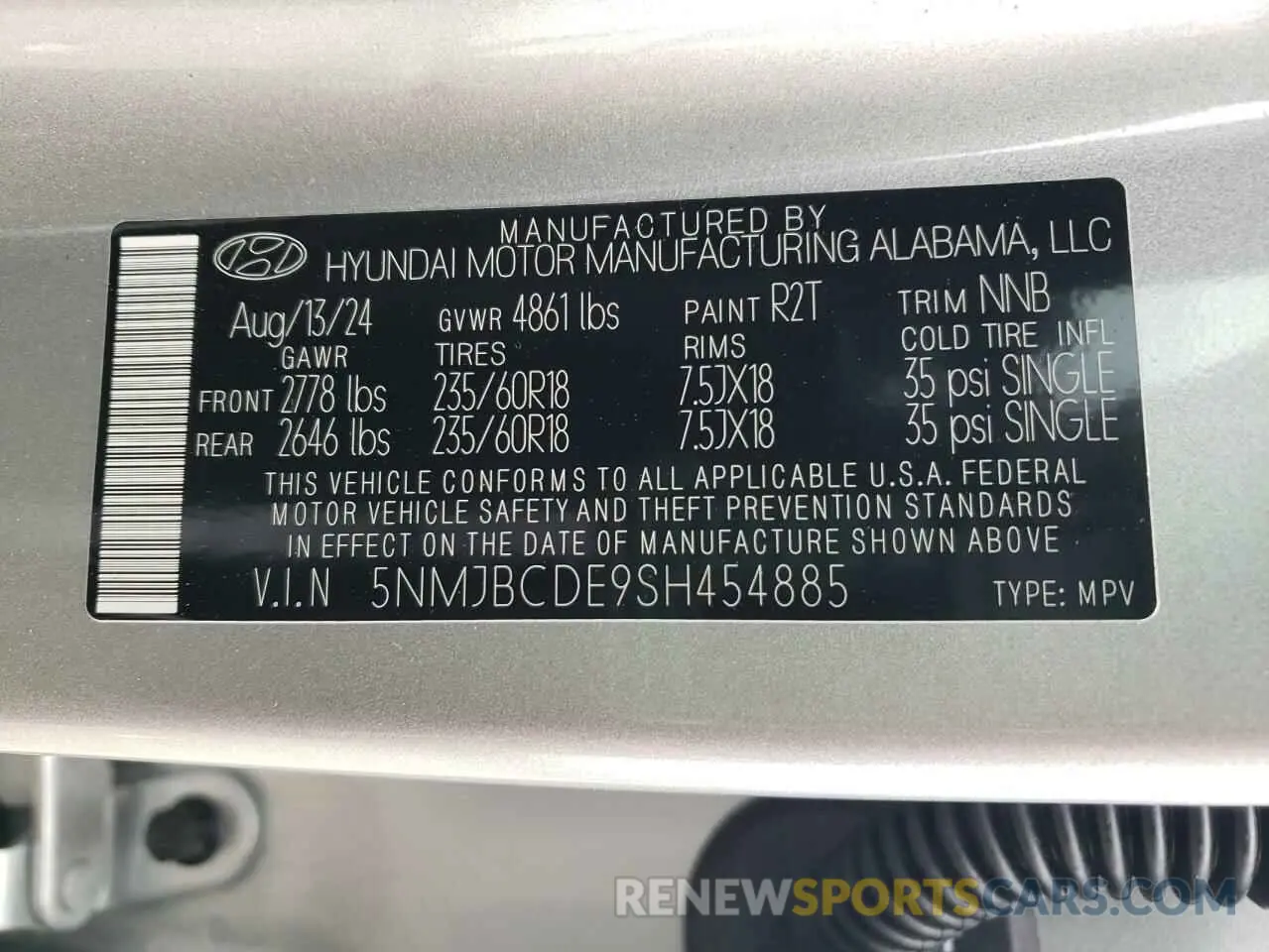 13 Photograph of a damaged car 5NMJBCDE9SH454885 HYUNDAI TUCSON 2025