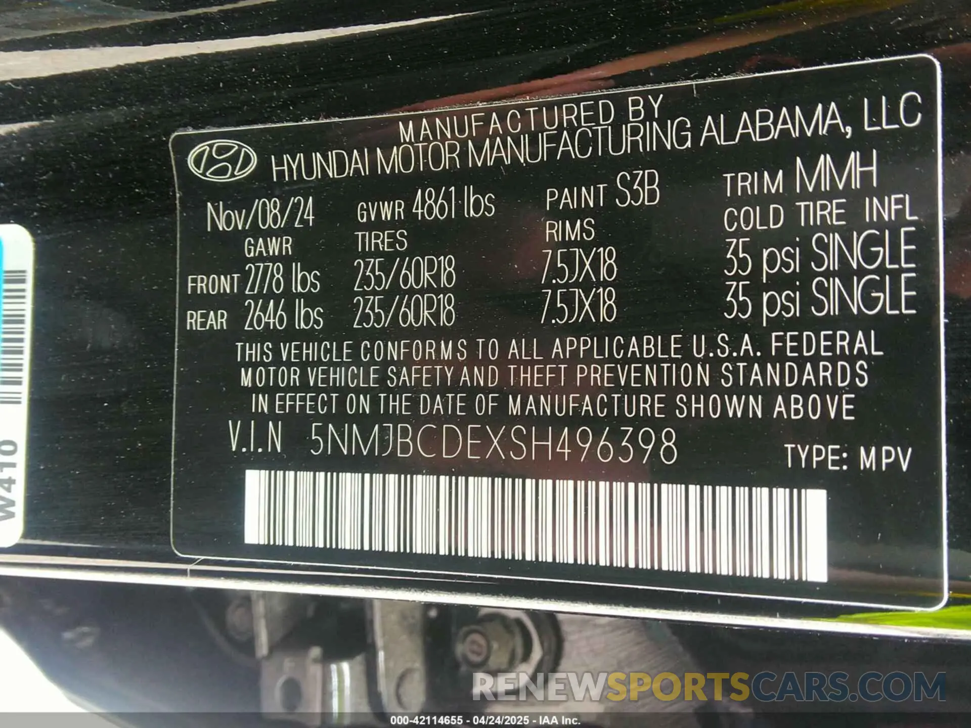 9 Photograph of a damaged car 5NMJBCDEXSH496398 HYUNDAI TUCSON 2025