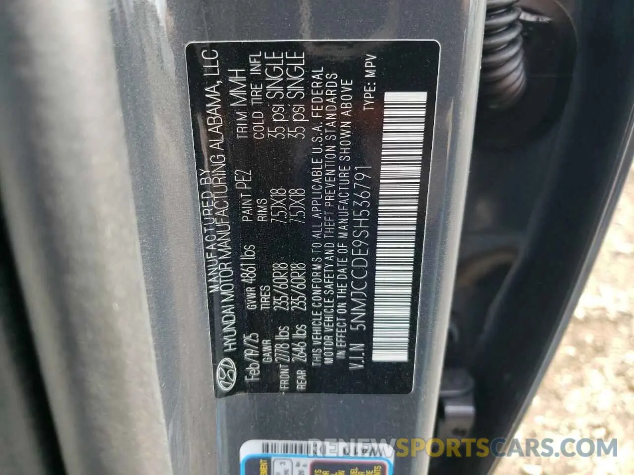 13 Photograph of a damaged car 5NMJCCDE9SH536791 HYUNDAI TUCSON 2025
