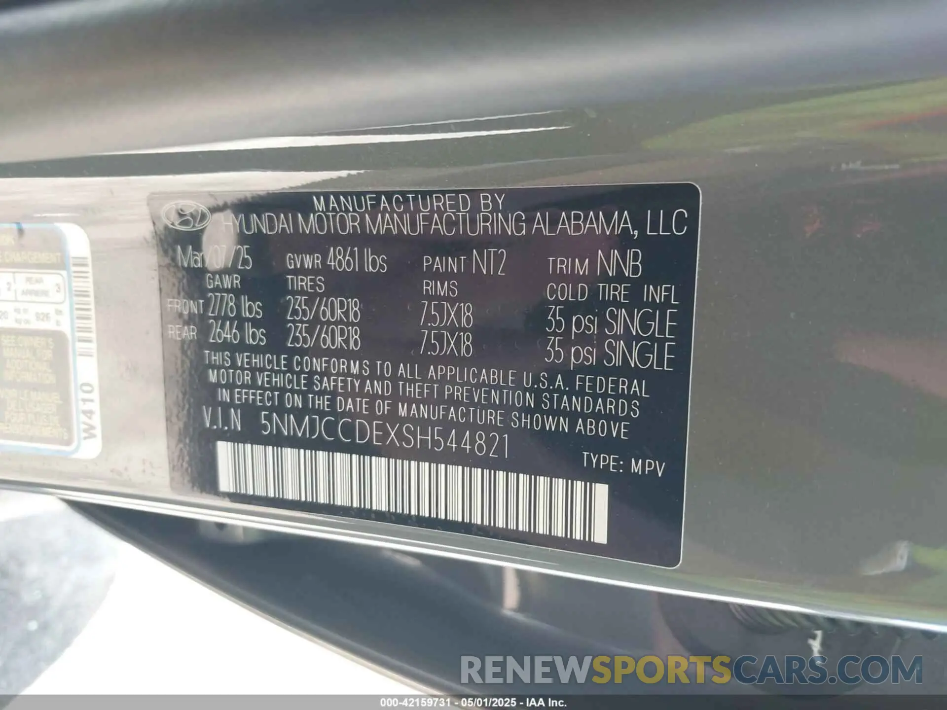 9 Photograph of a damaged car 5NMJCCDEXSH544821 HYUNDAI TUCSON 2025