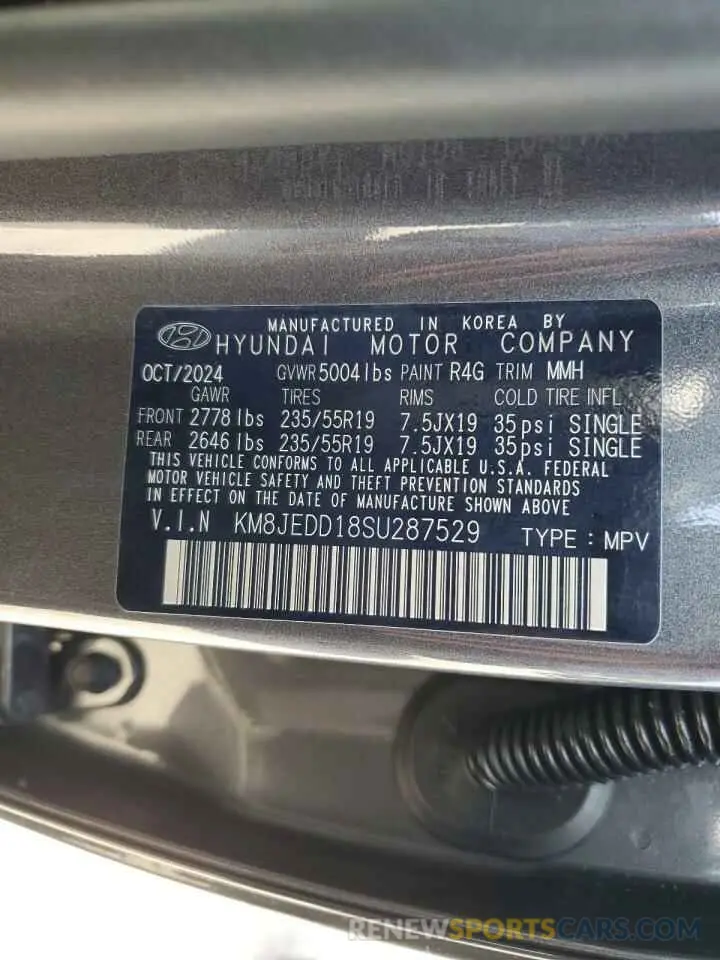 14 Photograph of a damaged car KM8JEDD18SU287529 HYUNDAI TUCSON 2025