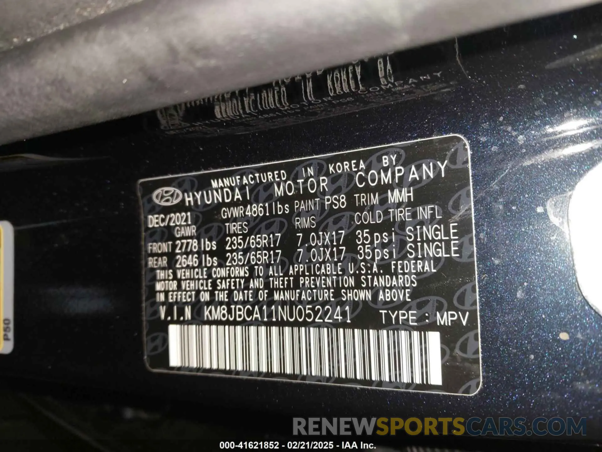 9 Photograph of a damaged car KM8JBCA11NU052241 HYUNDAI TUCSON HYBRID 2022