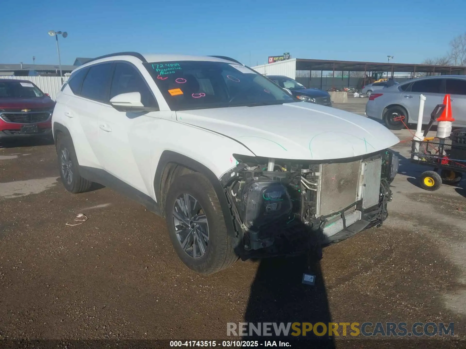 1 Photograph of a damaged car KM8JBCA13NU020844 HYUNDAI TUCSON HYBRID 2022