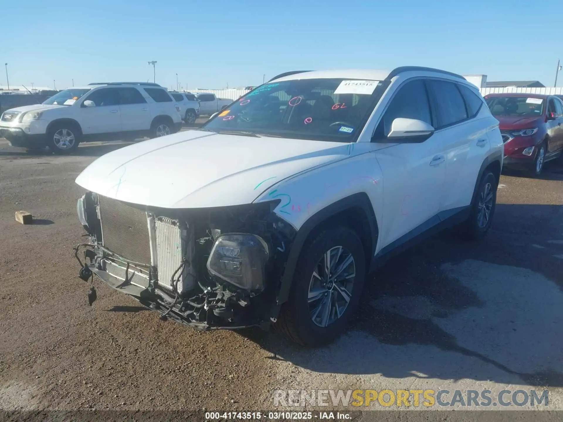 2 Photograph of a damaged car KM8JBCA13NU020844 HYUNDAI TUCSON HYBRID 2022