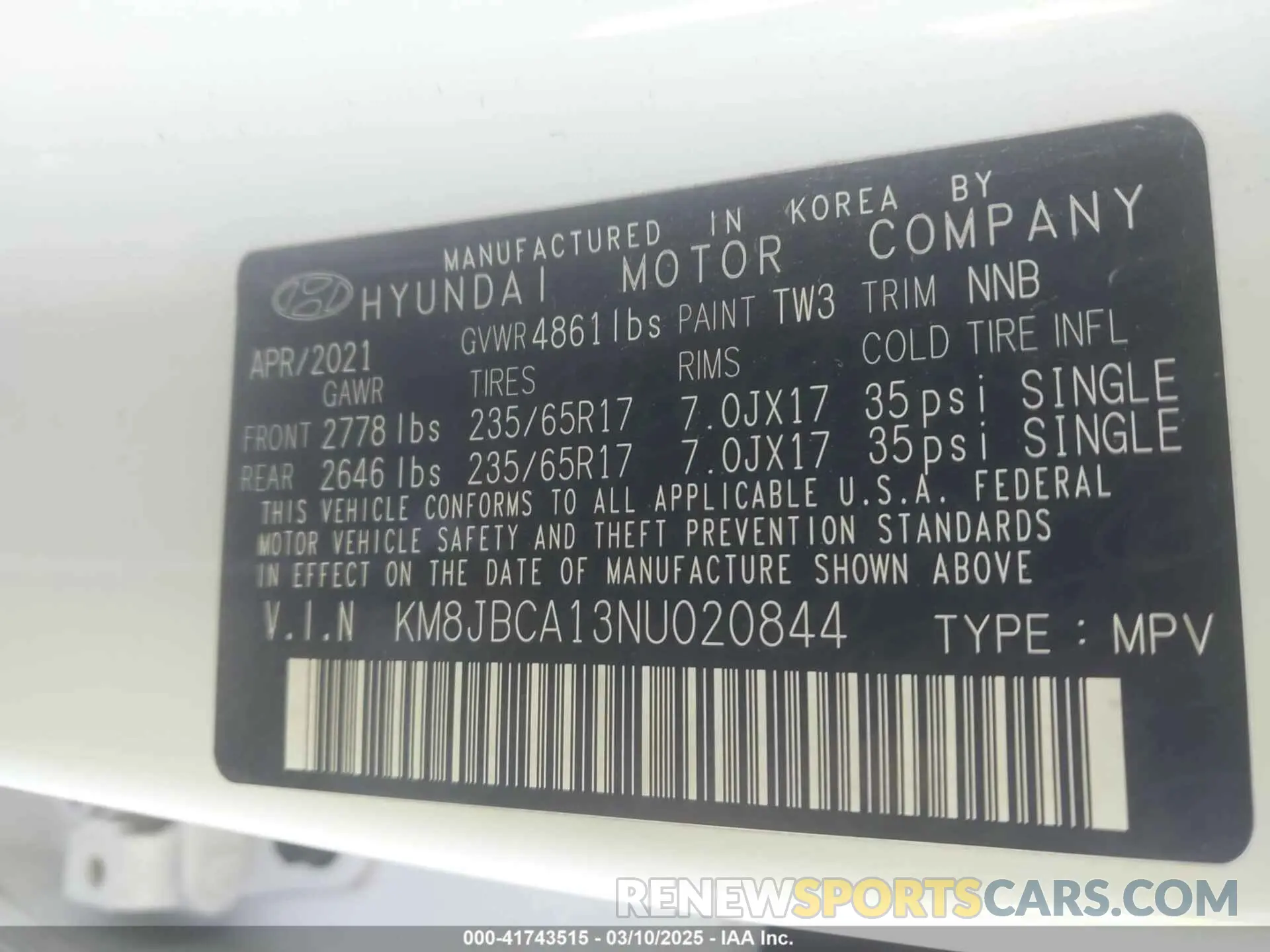 9 Photograph of a damaged car KM8JBCA13NU020844 HYUNDAI TUCSON HYBRID 2022