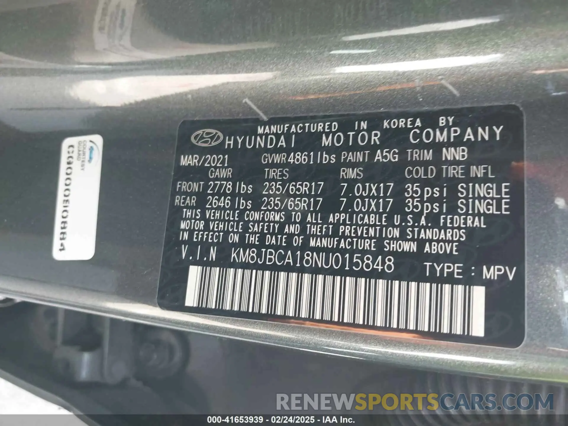 9 Photograph of a damaged car KM8JBCA18NU015848 HYUNDAI TUCSON HYBRID 2022