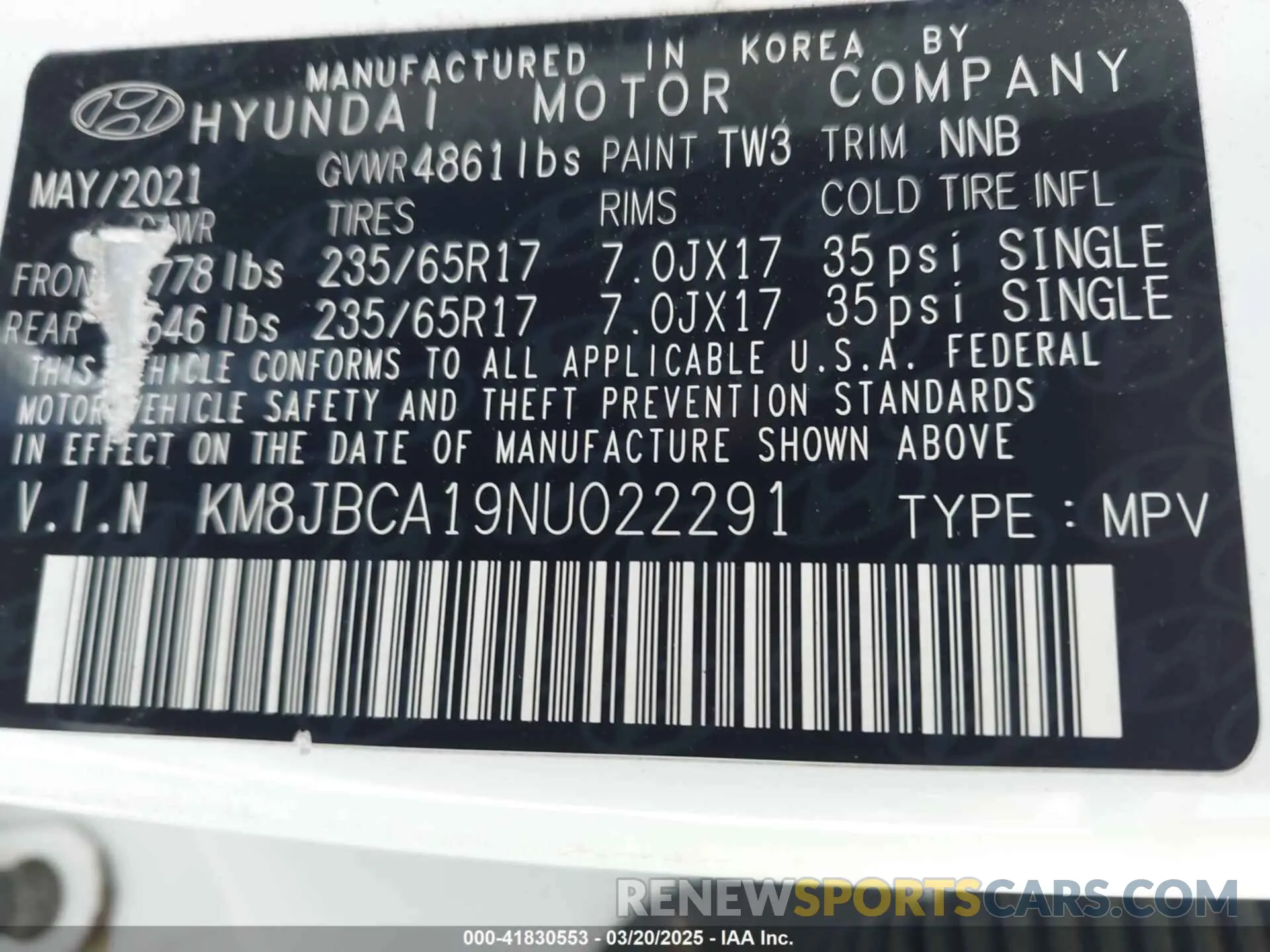 9 Photograph of a damaged car KM8JBCA19NU022291 HYUNDAI TUCSON HYBRID 2022