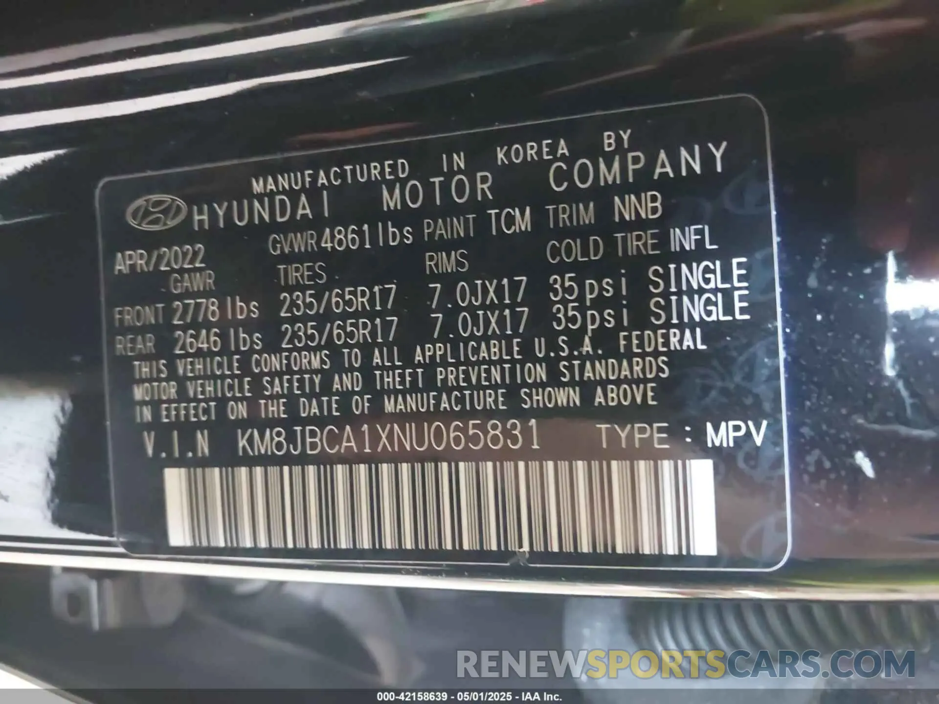 9 Photograph of a damaged car KM8JBCA1XNU065831 HYUNDAI TUCSON HYBRID 2022