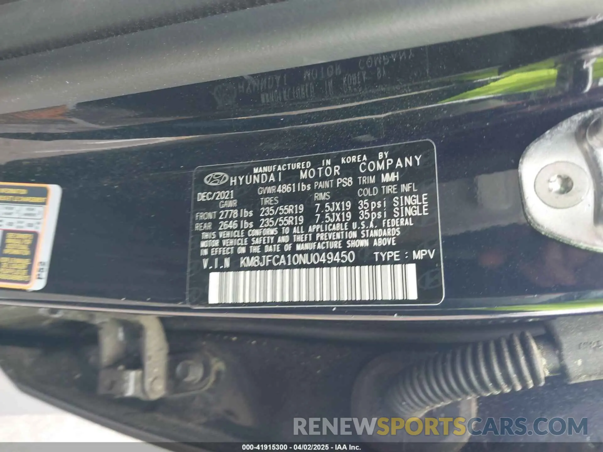 9 Photograph of a damaged car KM8JFCA10NU049450 HYUNDAI TUCSON HYBRID 2022