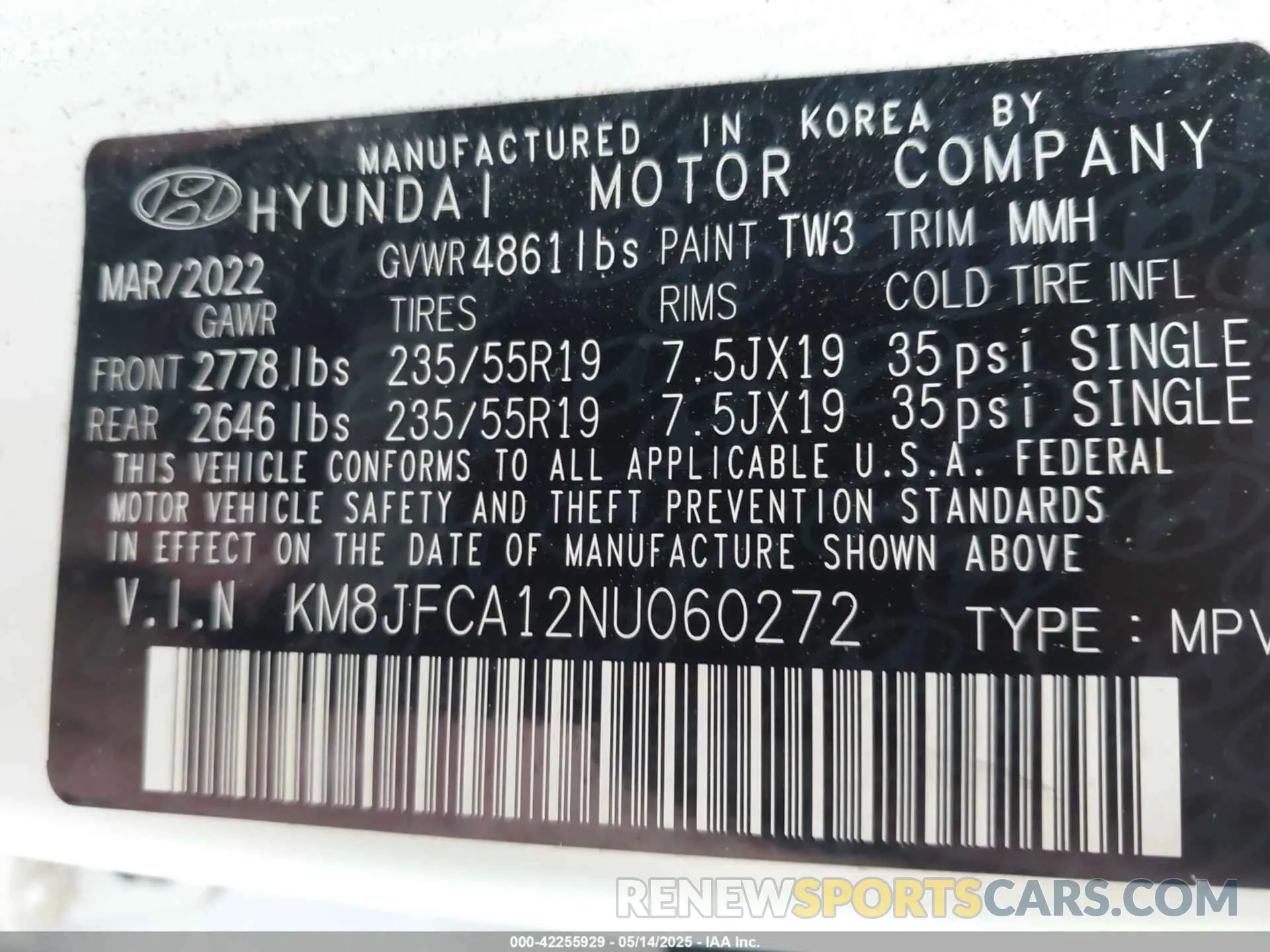 9 Photograph of a damaged car KM8JFCA12NU060272 HYUNDAI TUCSON HYBRID 2022