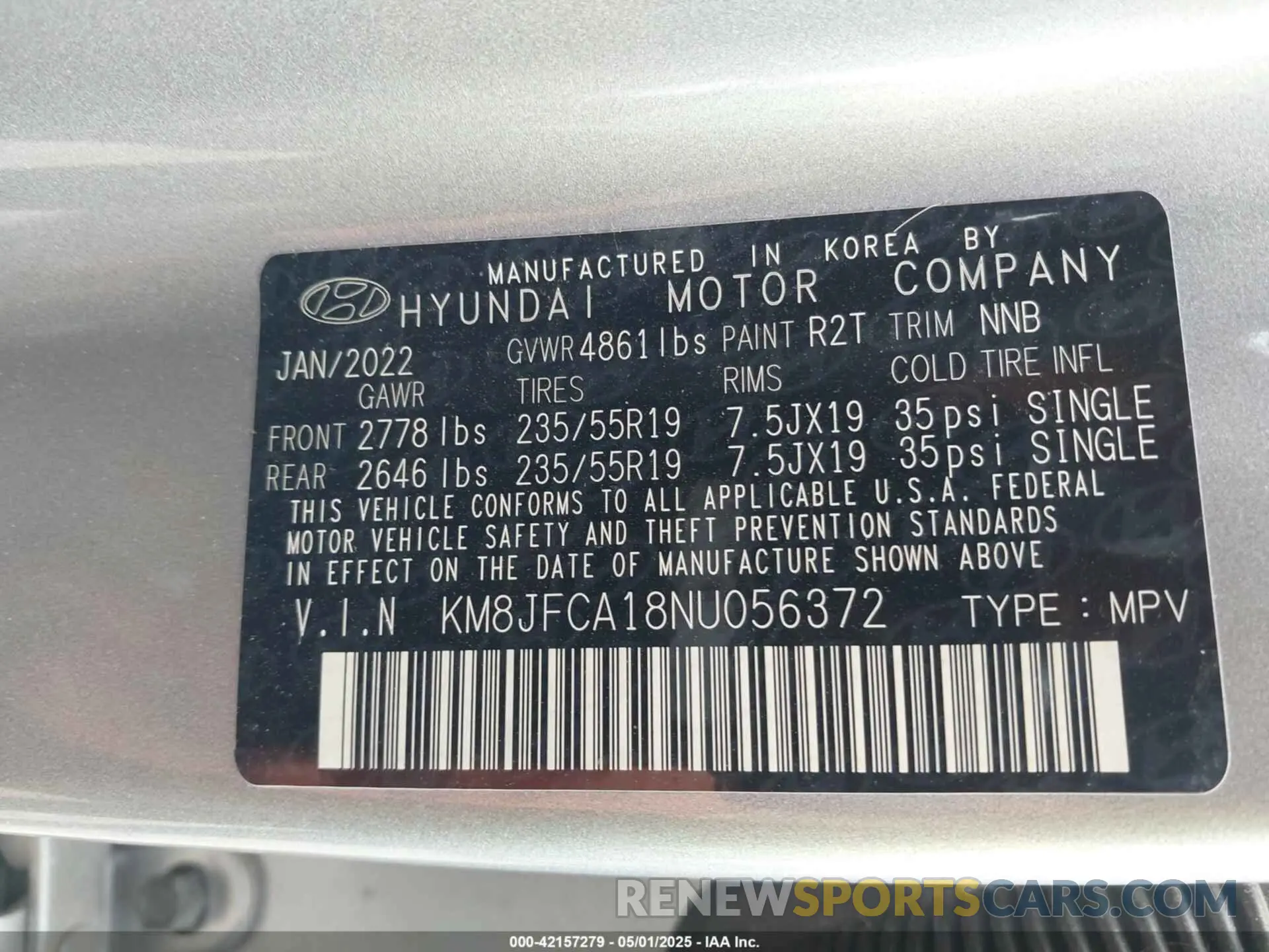 9 Photograph of a damaged car KM8JFCA18NU056372 HYUNDAI TUCSON HYBRID 2022
