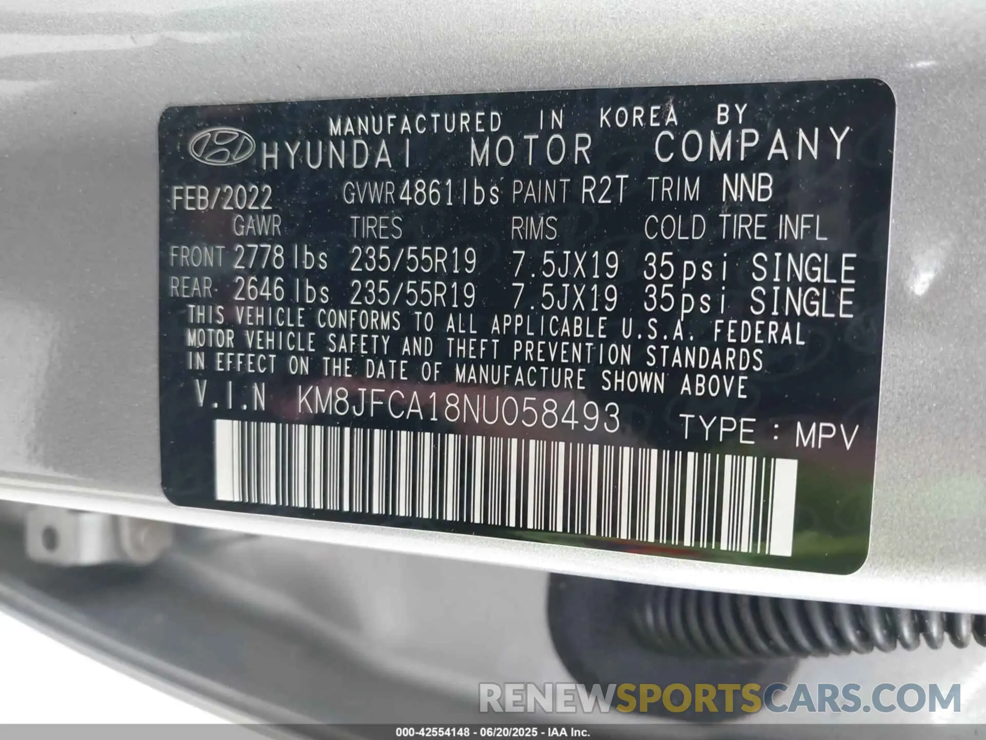 9 Photograph of a damaged car KM8JFCA18NU058493 HYUNDAI TUCSON HYBRID 2022