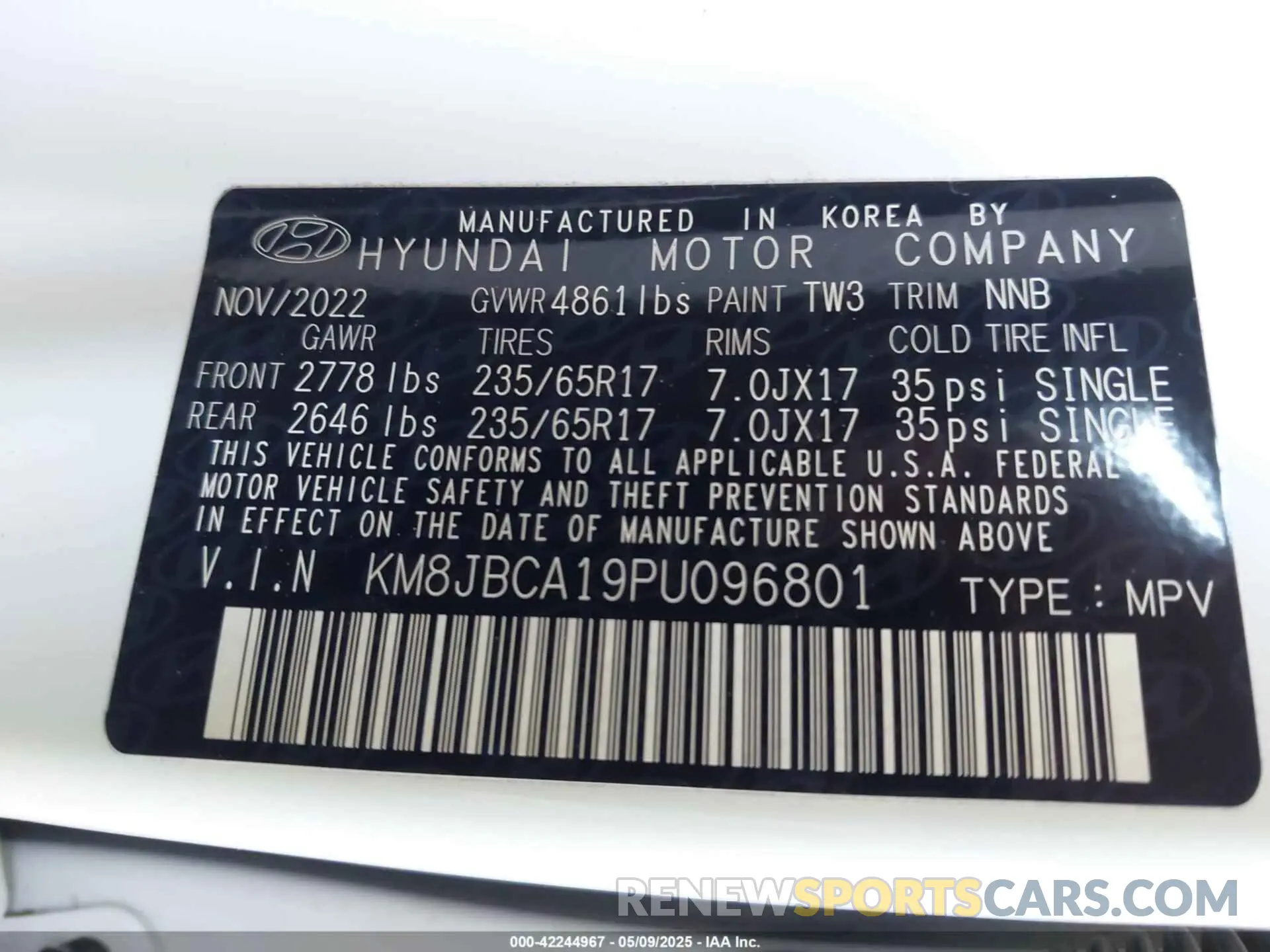 9 Photograph of a damaged car KM8JBCA19PU096801 HYUNDAI TUCSON HYBRID 2023