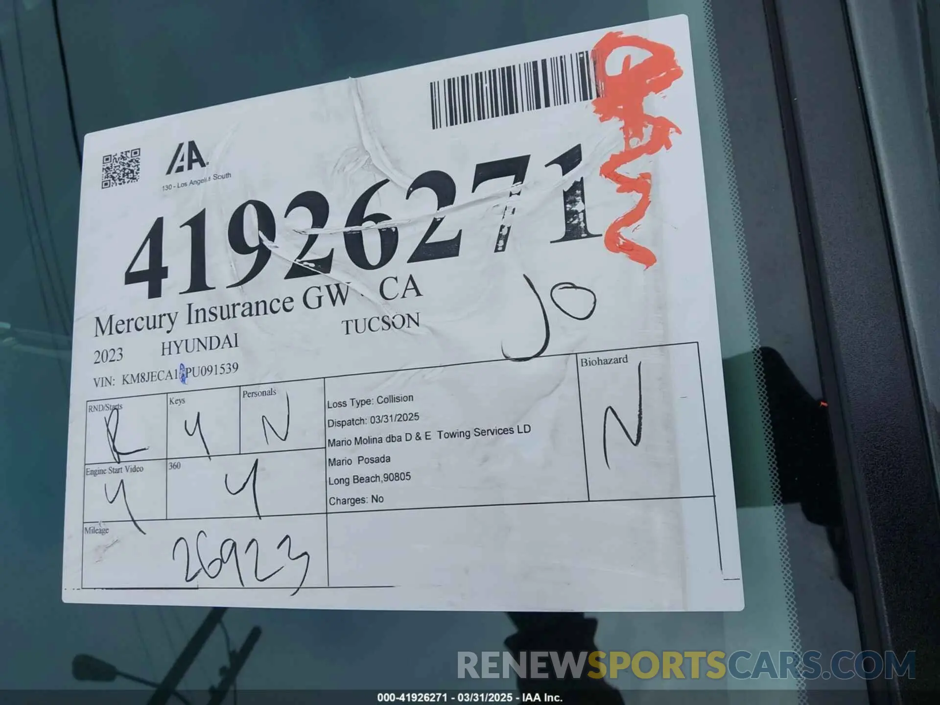 17 Photograph of a damaged car KM8JECA19PU091539 HYUNDAI TUCSON HYBRID 2023