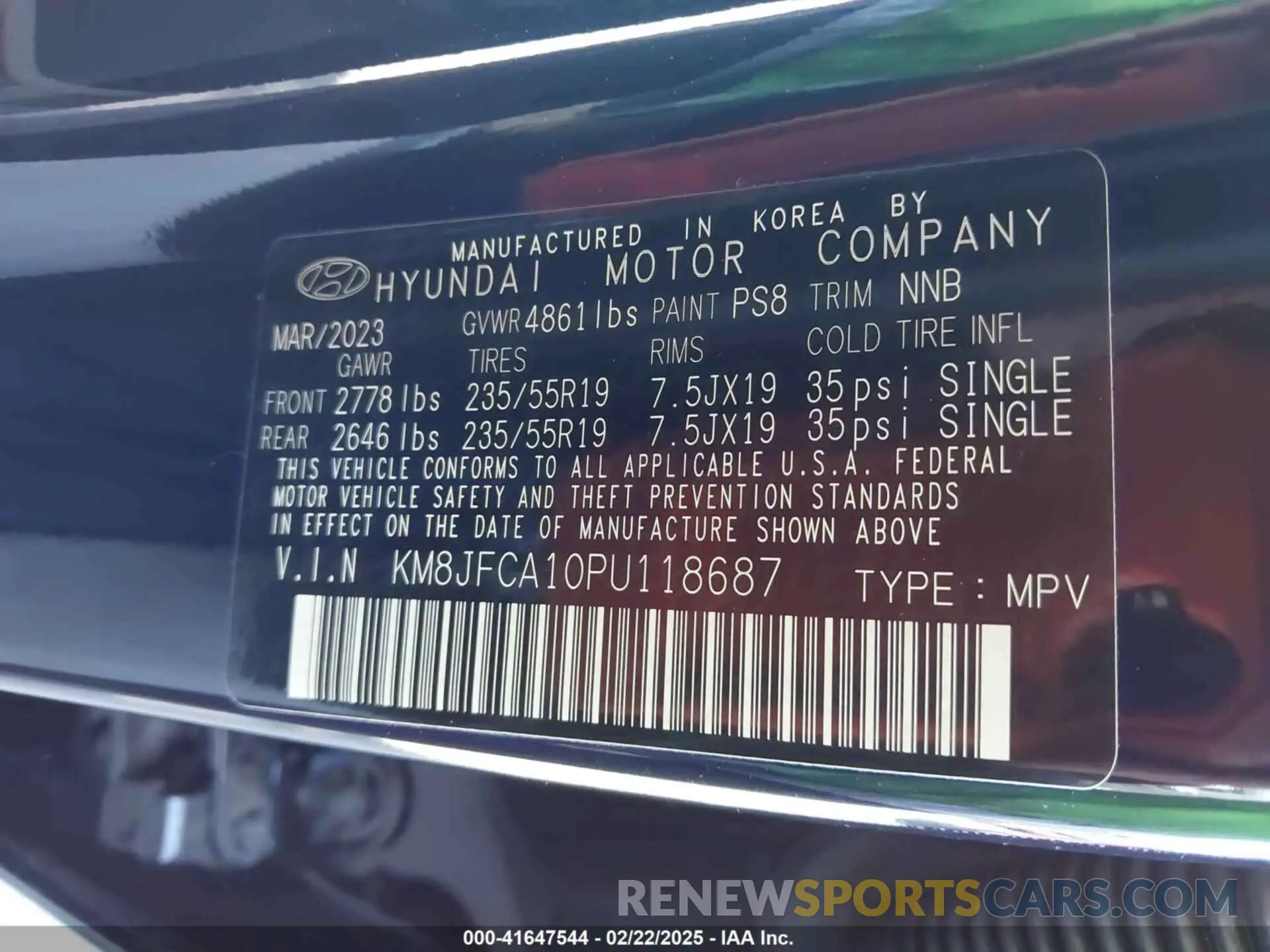 9 Photograph of a damaged car KM8JFCA10PU118687 HYUNDAI TUCSON HYBRID 2023