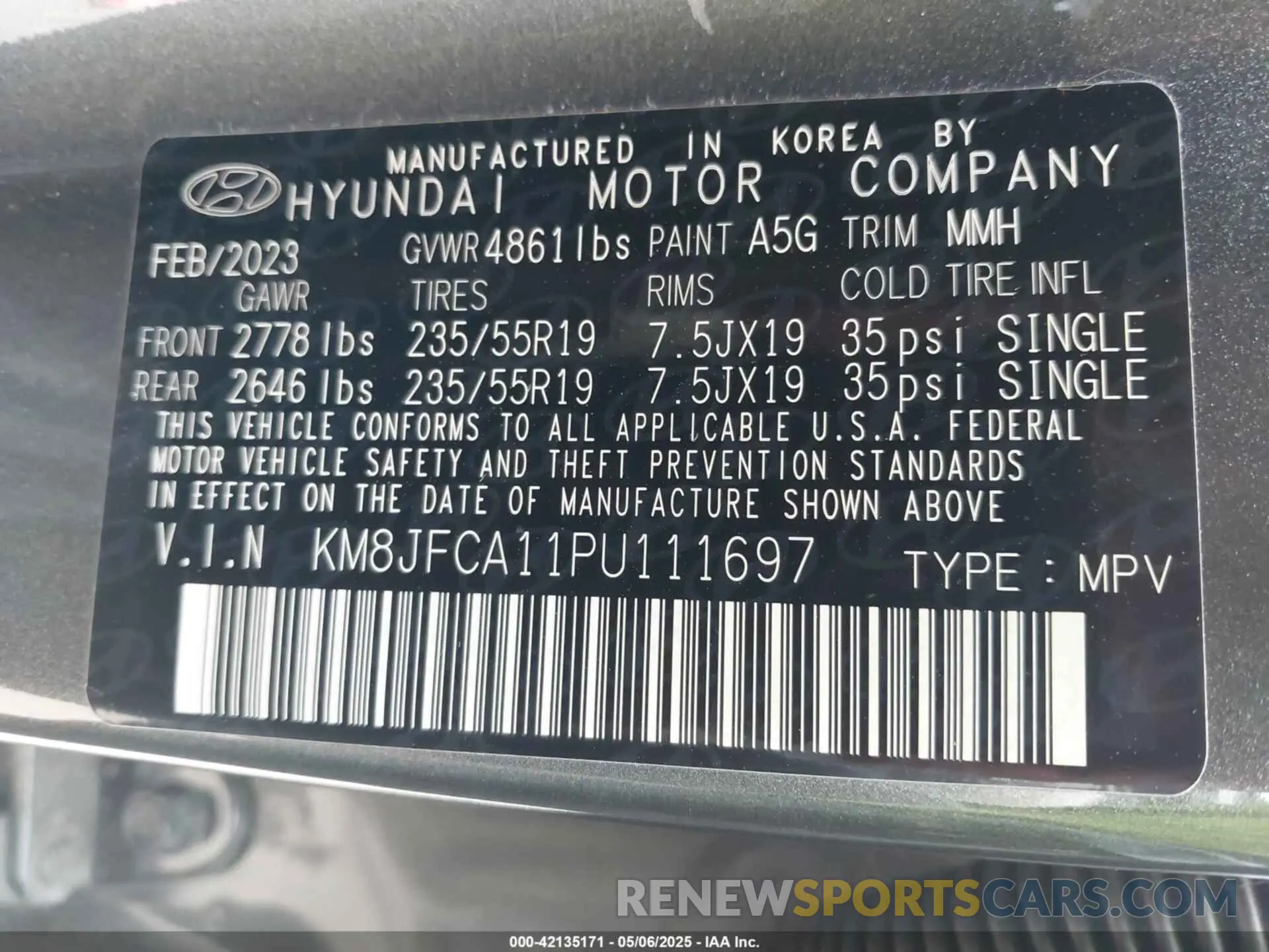 9 Photograph of a damaged car KM8JFCA11PU111697 HYUNDAI TUCSON HYBRID 2023