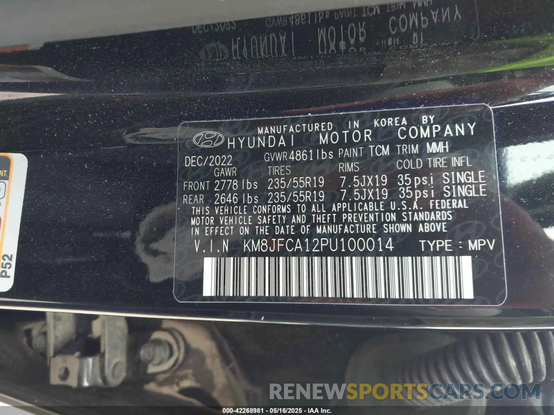 9 Photograph of a damaged car KM8JFCA12PU100014 HYUNDAI TUCSON HYBRID 2023