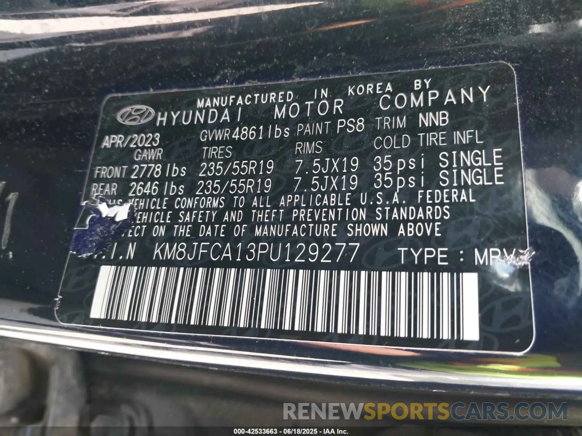 9 Photograph of a damaged car KM8JFCA13PU129277 HYUNDAI TUCSON HYBRID 2023