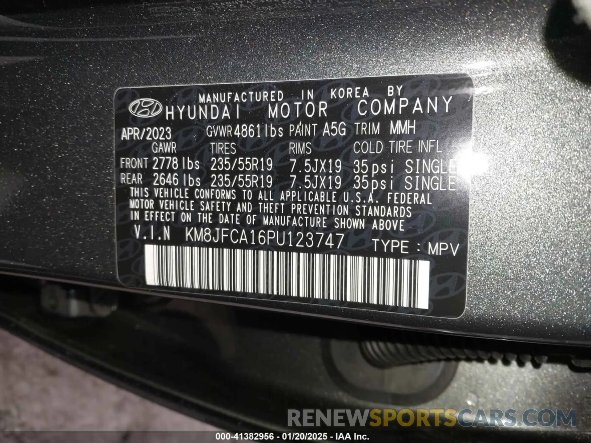9 Photograph of a damaged car KM8JFCA16PU123747 HYUNDAI TUCSON HYBRID 2023